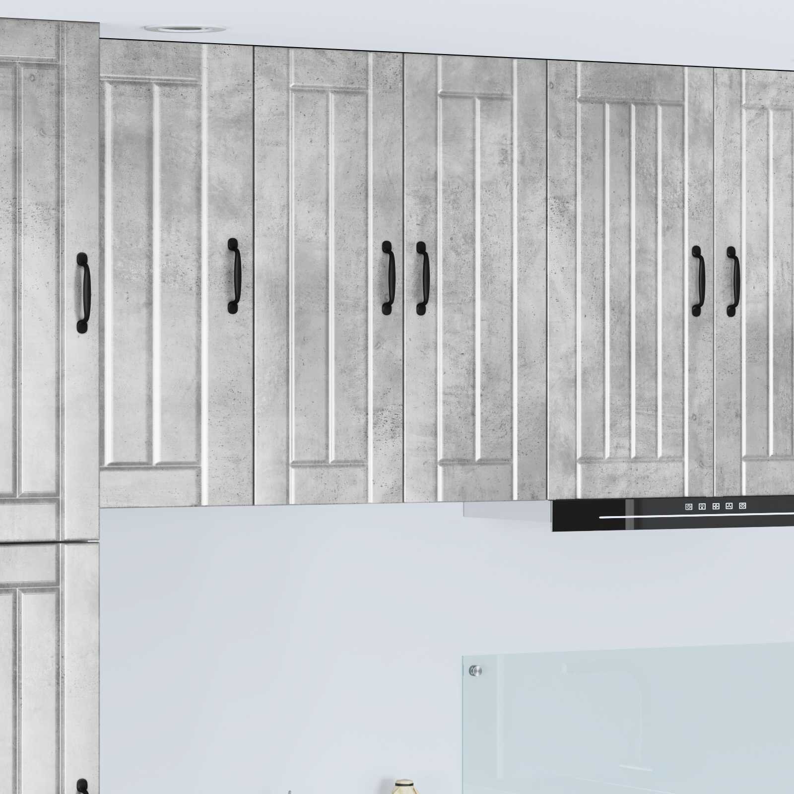 vidaXL Стенен стъклен шкаф LUCCA Бетонно сиво 60 x 31 x 80 см