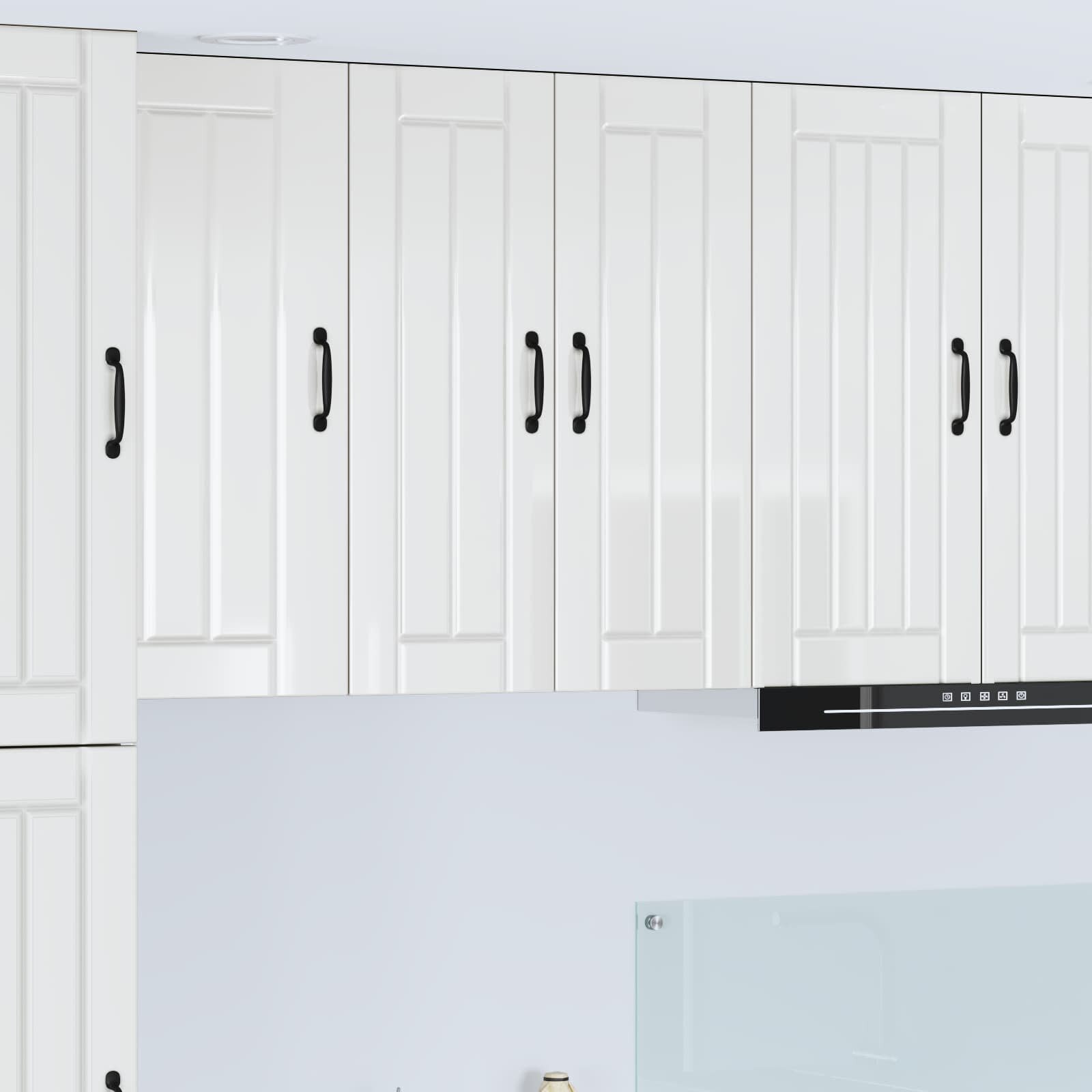vidaXL Стенен стъклен шкаф LUCCA Бял гланц 60 x 31 x 80 см