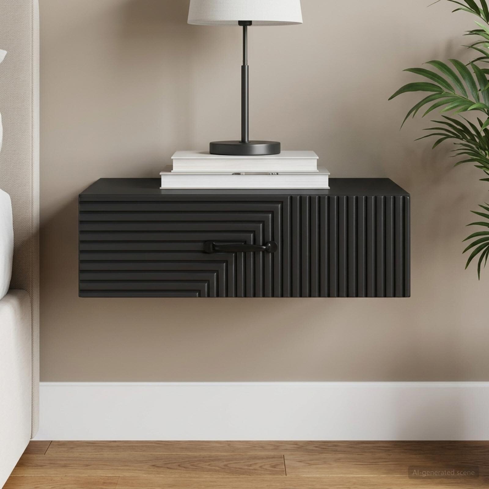 vidaXL Стенен страничен масичка 59 x 345 x 17 см Инженерна дървесина