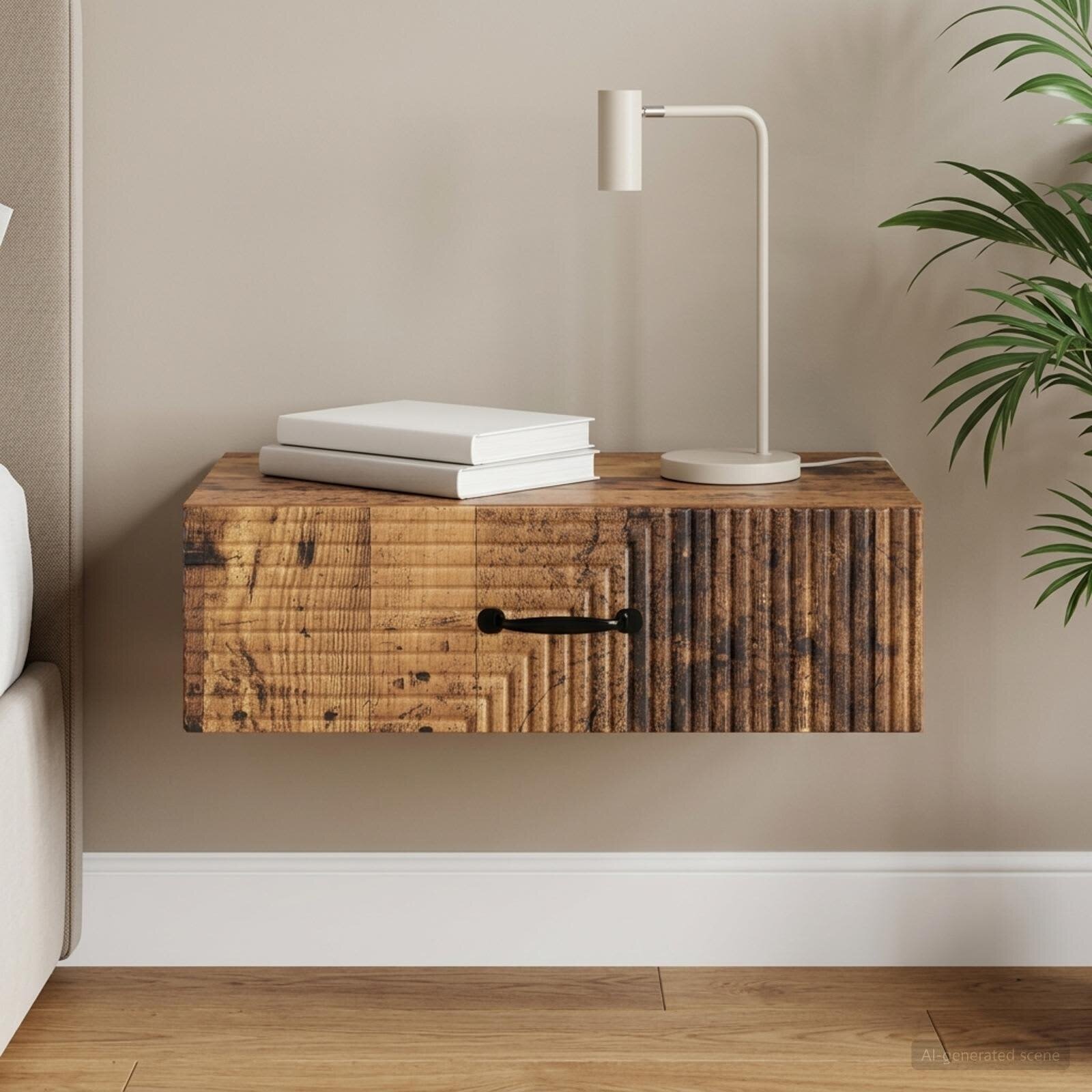 vidaXL Стенен страничен масичка 59 x 345 x 17 см Инженерна дървесина