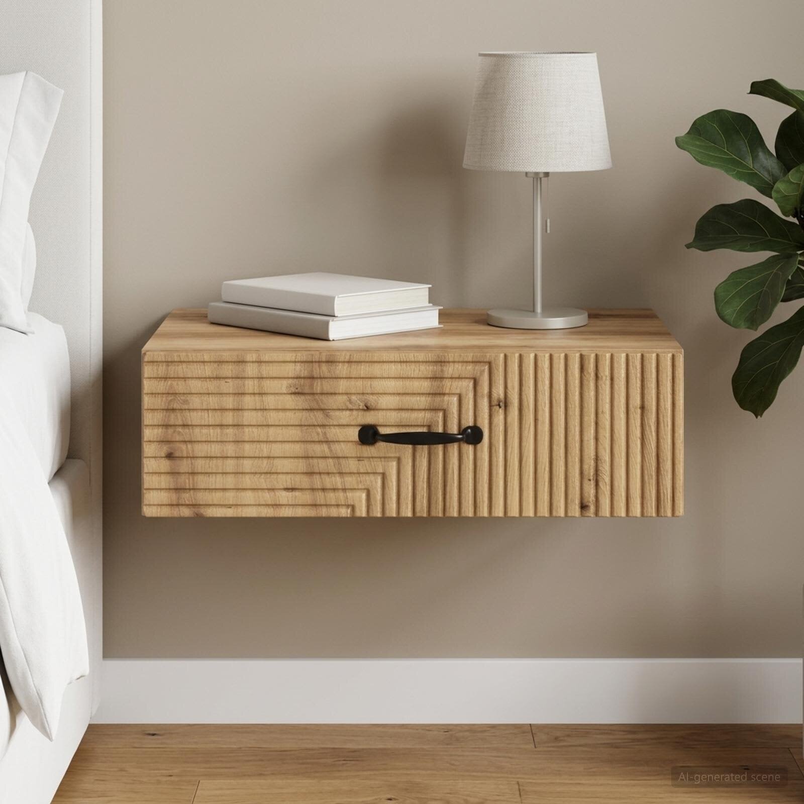 vidaXL Стенен страничен масичка 59 x 345 x 17 см Инженерна дървесина