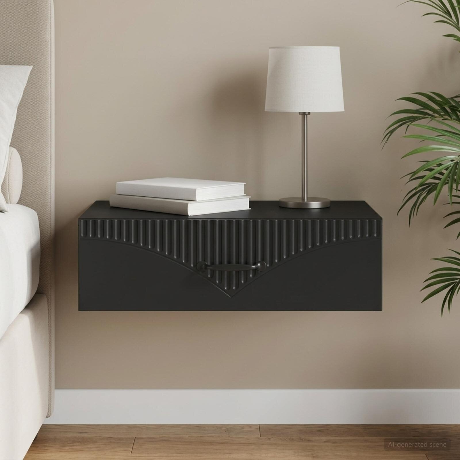 vidaXL Стенен страничен масичка 59 x 345 x 17 см Инженерна дървесина