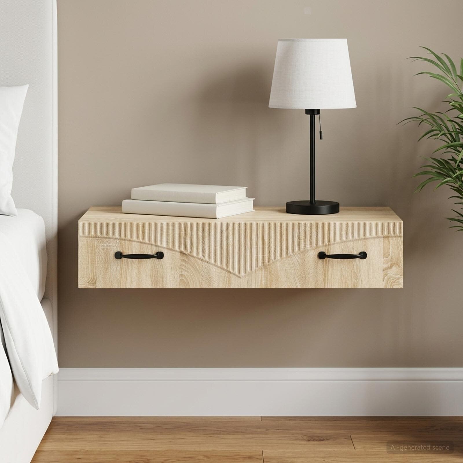 vidaXL Стенен страничен масичка 875 x 345 x 17 см Дъб сонома