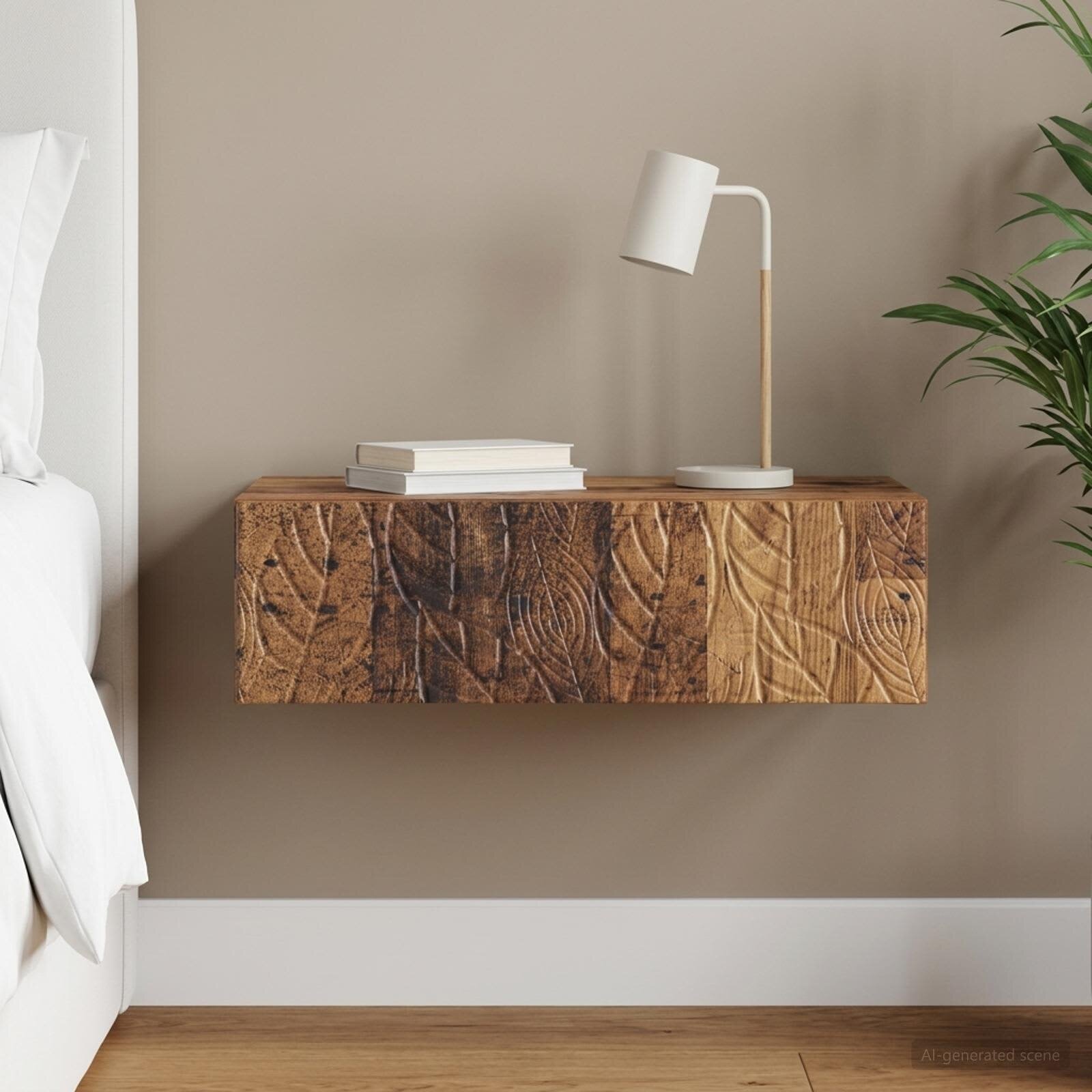 vidaXL Стенен страничен масичка 875 x 345 x 17 см Старо дърво