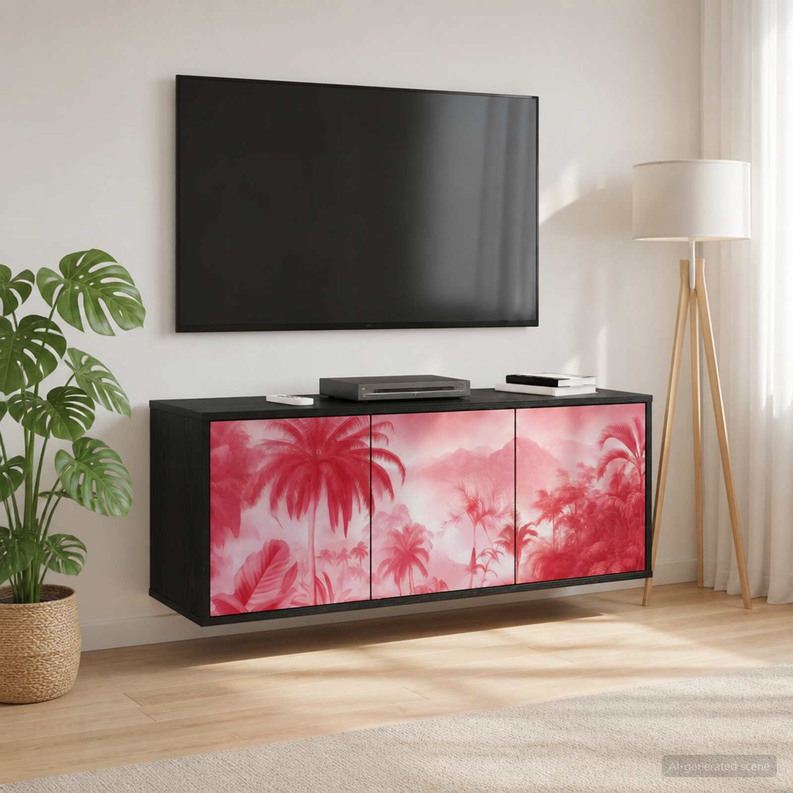vidaXL Стенен телевизионен шкаф AACHEN 102 x 33 x 40 см Черен дъб