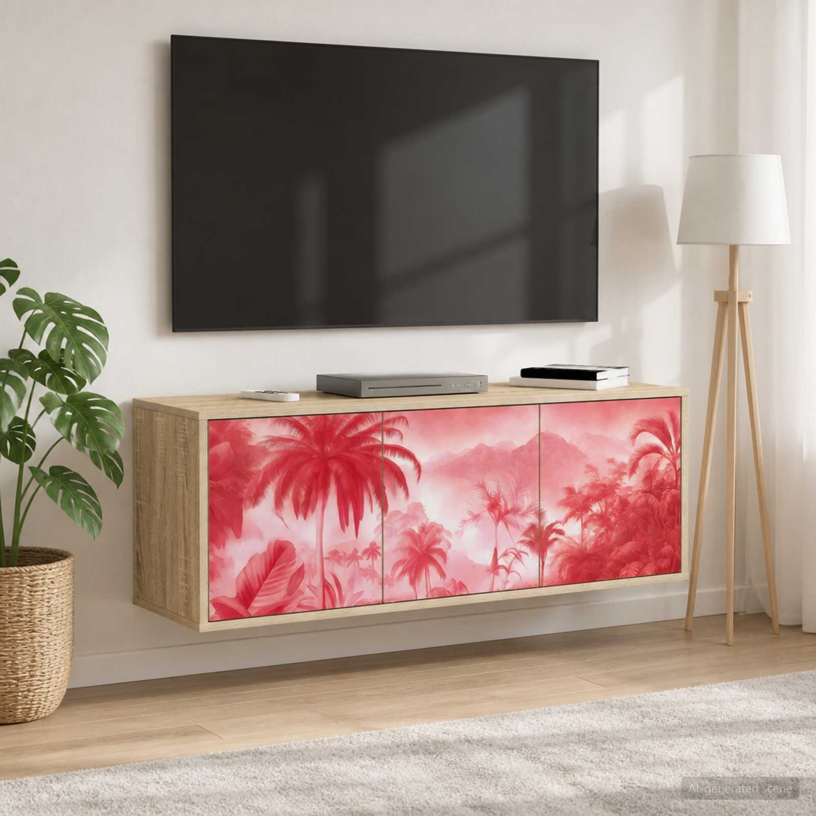 vidaXL Стенен телевизионен шкаф AACHEN 102 x 33 x 40 см Дъб сонома