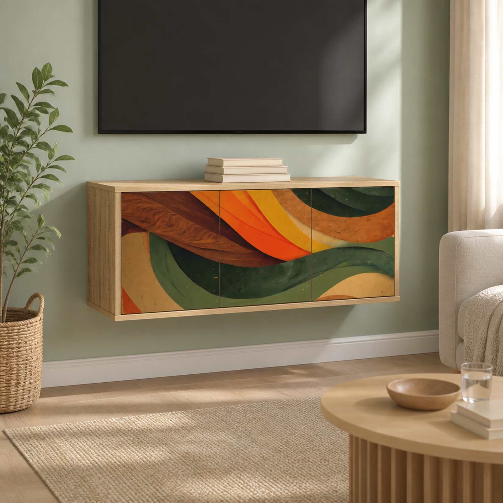 vidaXL Стенен телевизионен шкаф BONN 102 x 33 x 40 см Дъб сонома