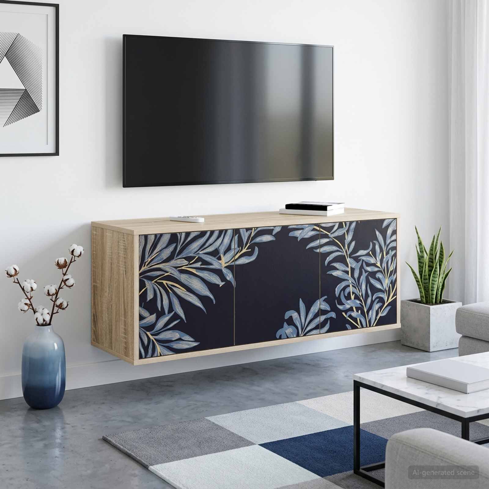 vidaXL Стенен телевизионен шкаф DOKKUM 102 x 33 x 40 см Дъб сонома
