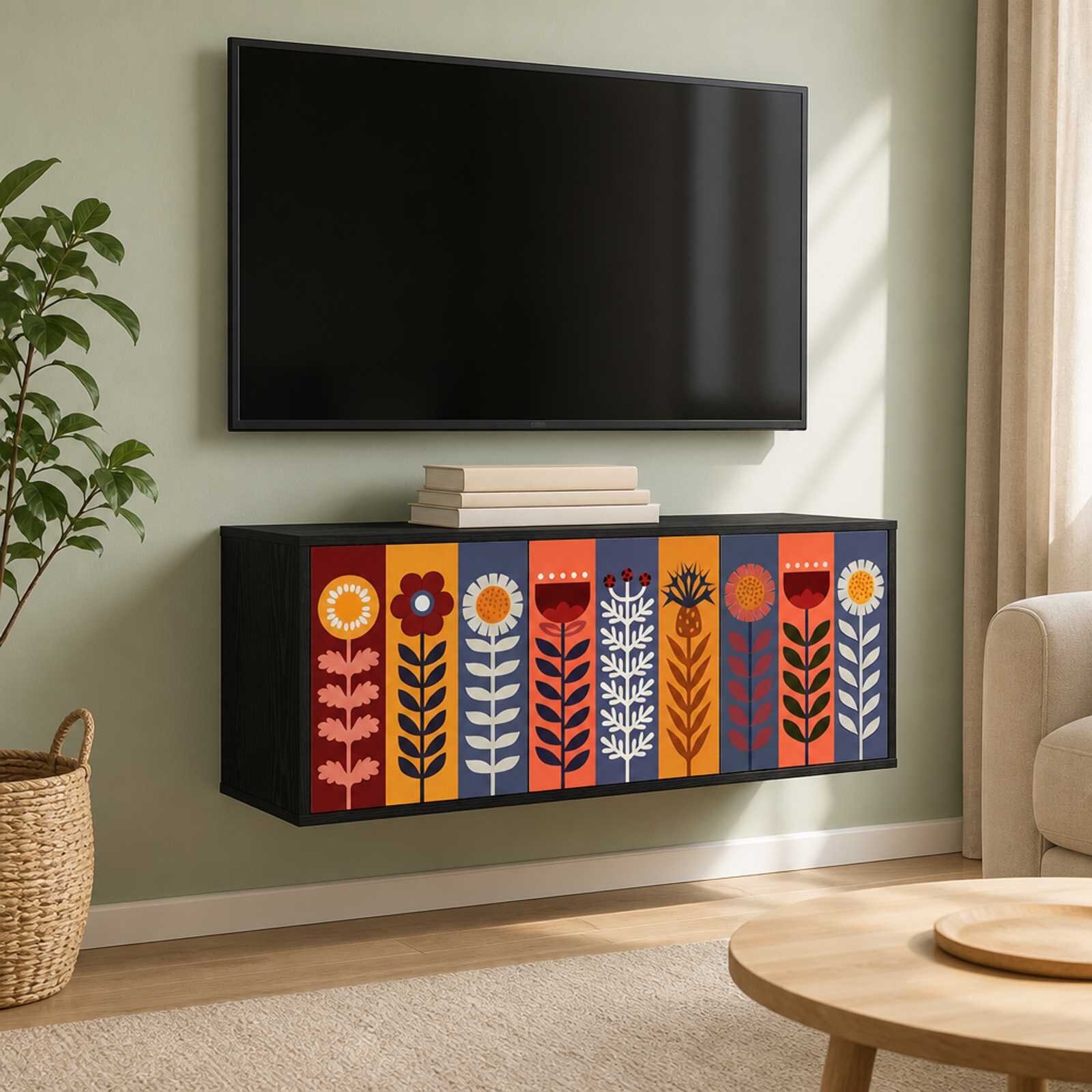 vidaXL Стенен телевизионен шкаф ESSEN 102 x 33 x 40 см Черен дъб
