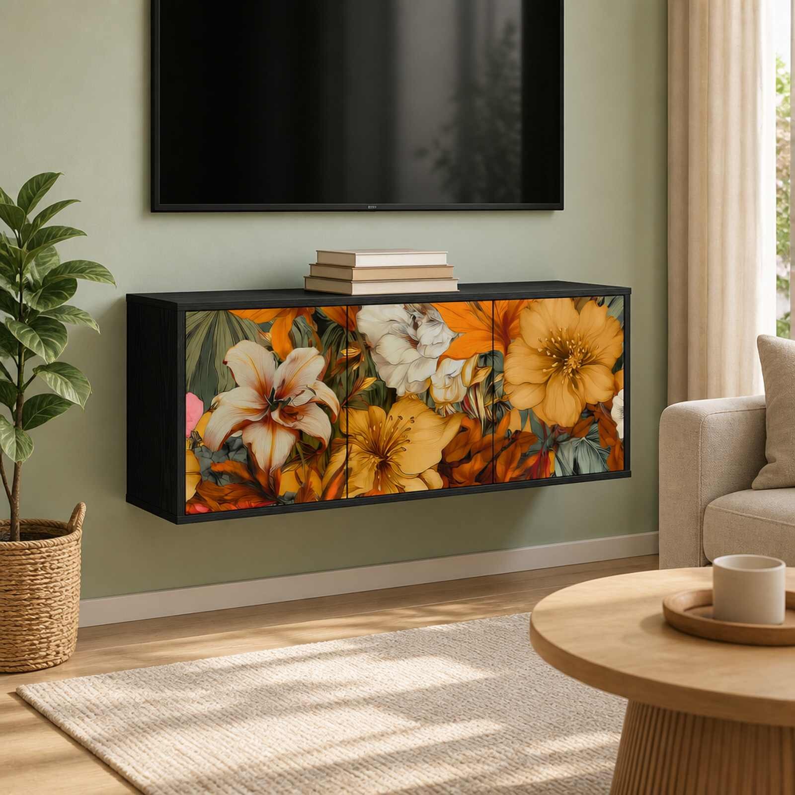 vidaXL Стенен телевизионен шкаф GENNEP 102 x 33 x 40 см Черен дъб