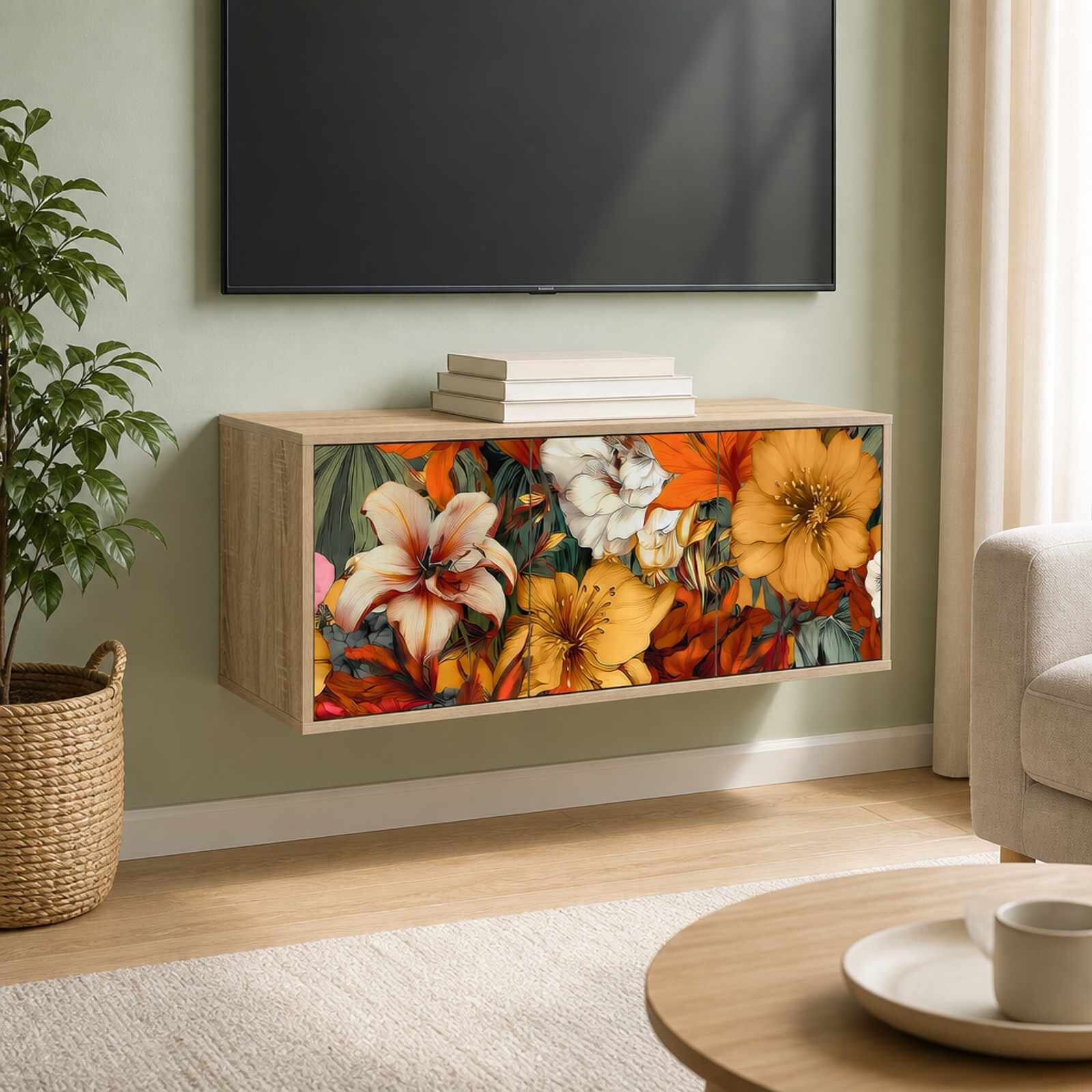 vidaXL Стенен телевизионен шкаф GENNEP 102 x 33 x 40 см Дъб сонома