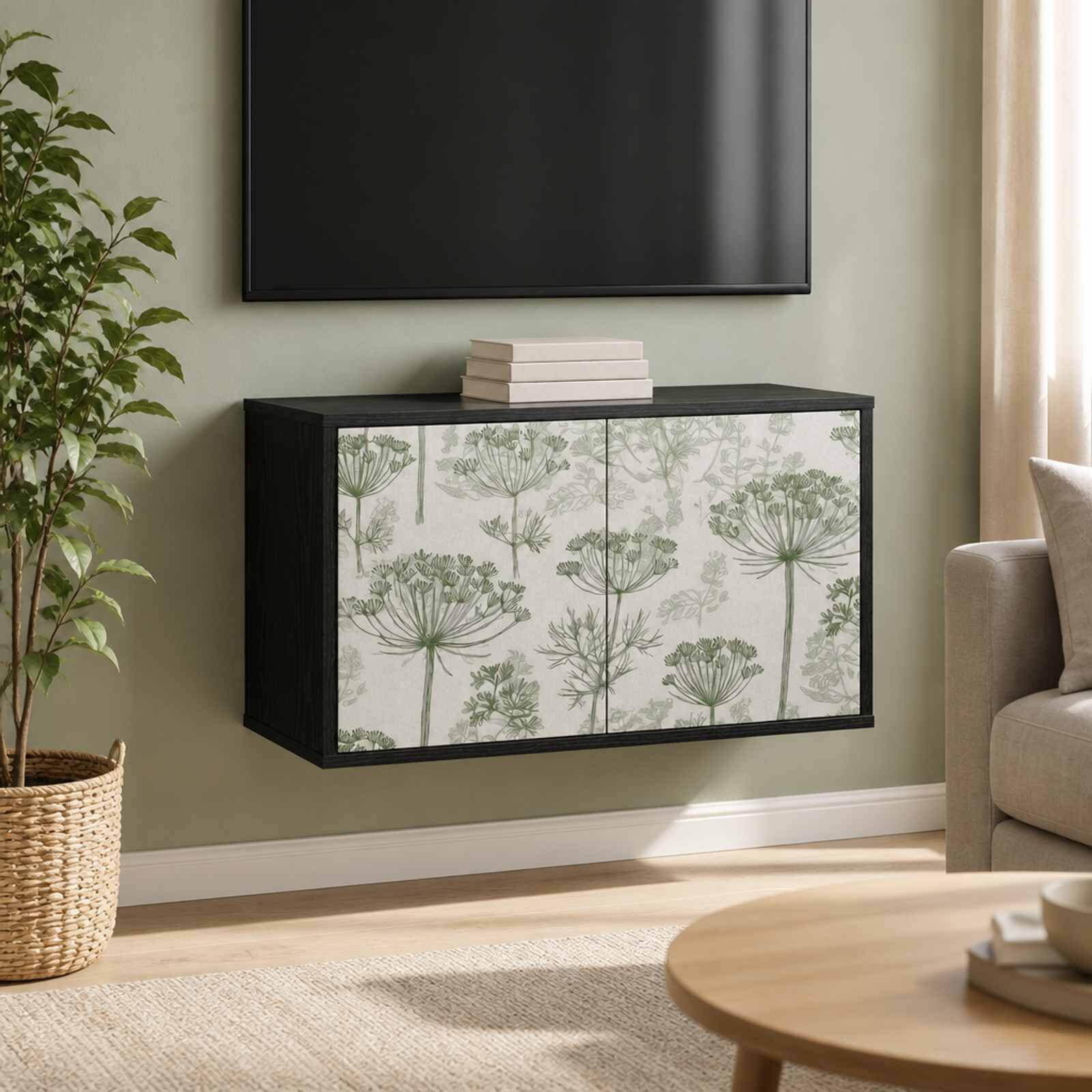 vidaXL Стенен телевизионен шкаф GOTHA 69 x 33 x 40 см Черен дъб