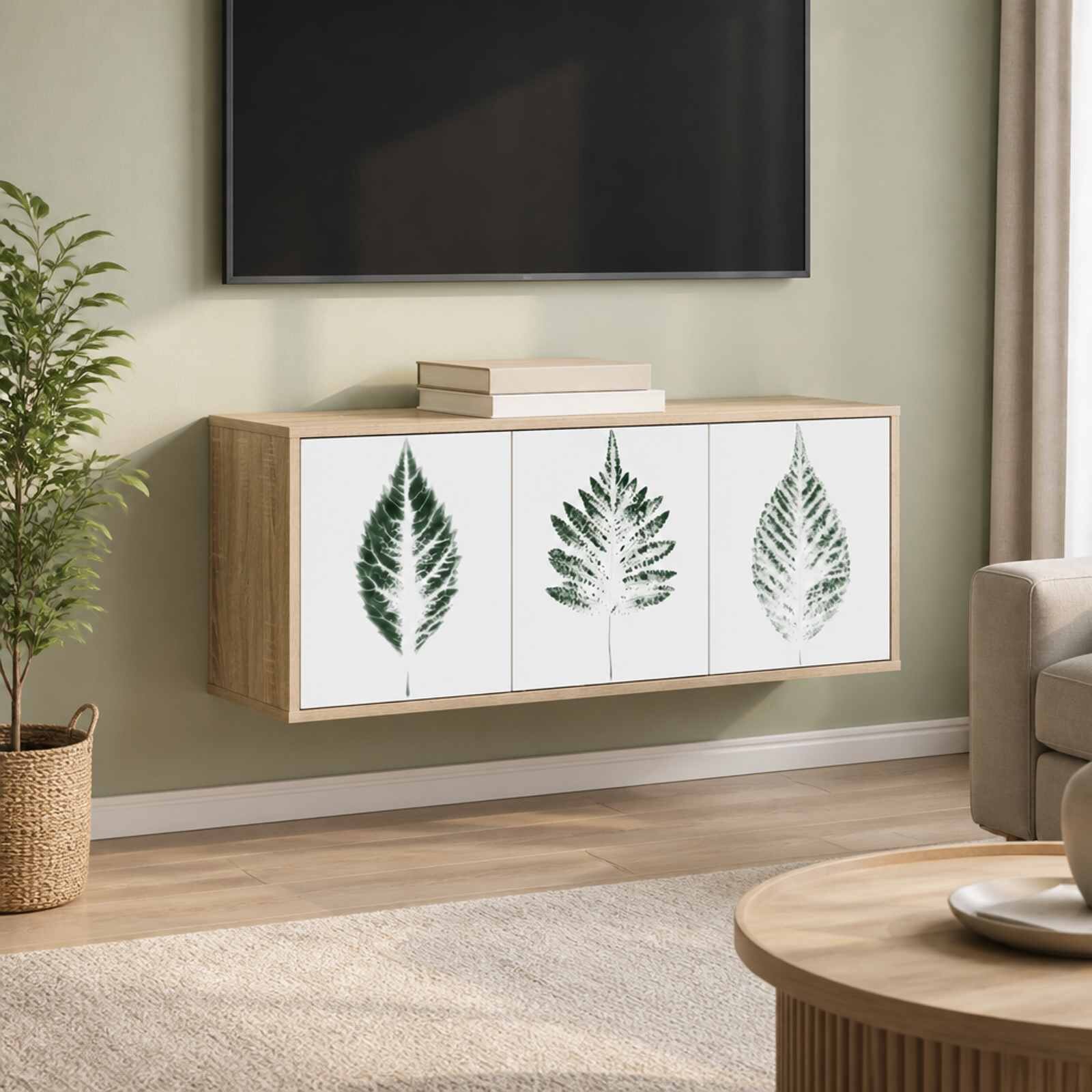 vidaXL Стенен телевизионен шкаф HANAU 102 x 33 x 40 см Дъб сонома