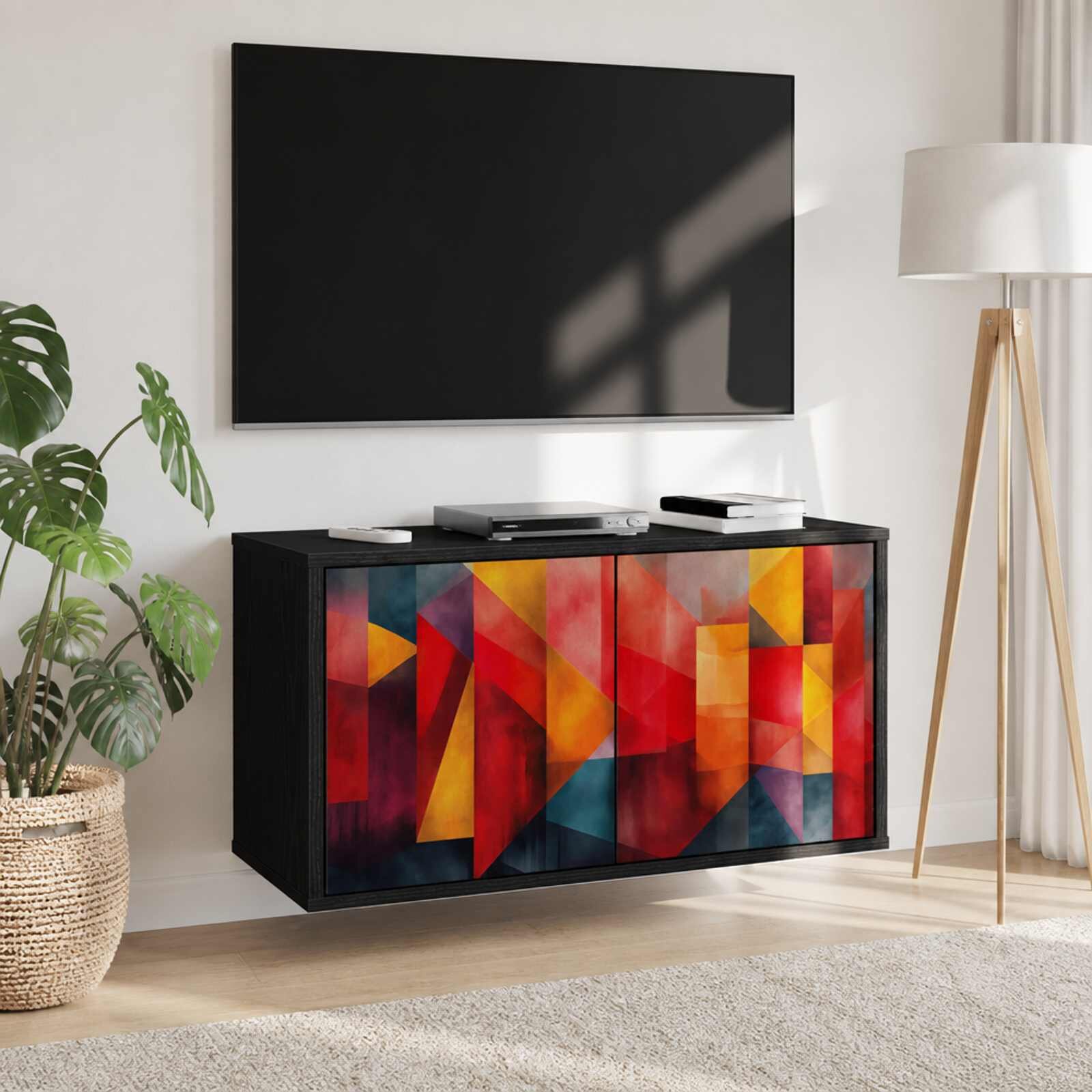 vidaXL Стенен телевизионен шкаф HEESCH 69 x 33 x 40 см Черен дъб