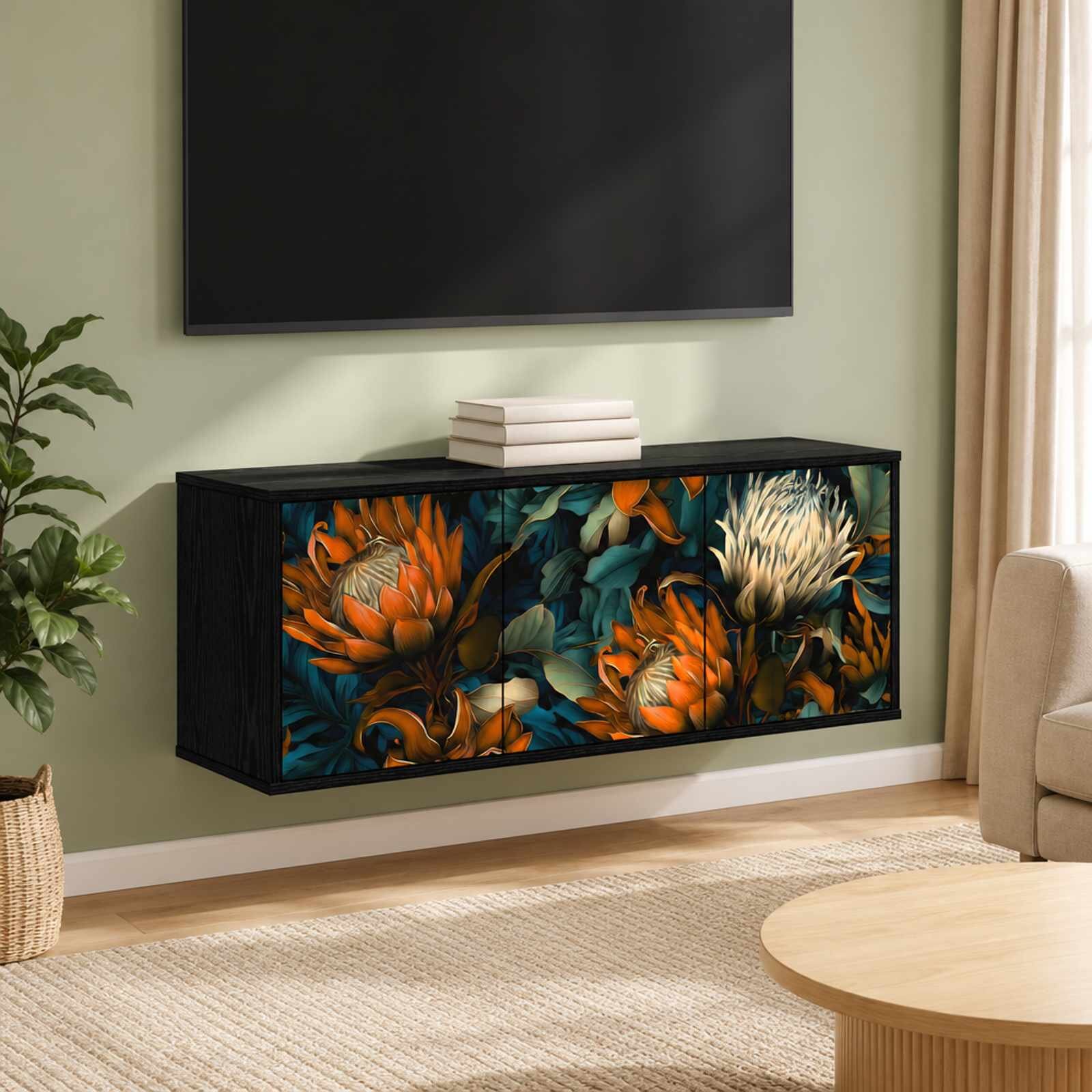 vidaXL Стенен телевизионен шкаф LOCHEM 102 x 33 x 40 см Черен дъб