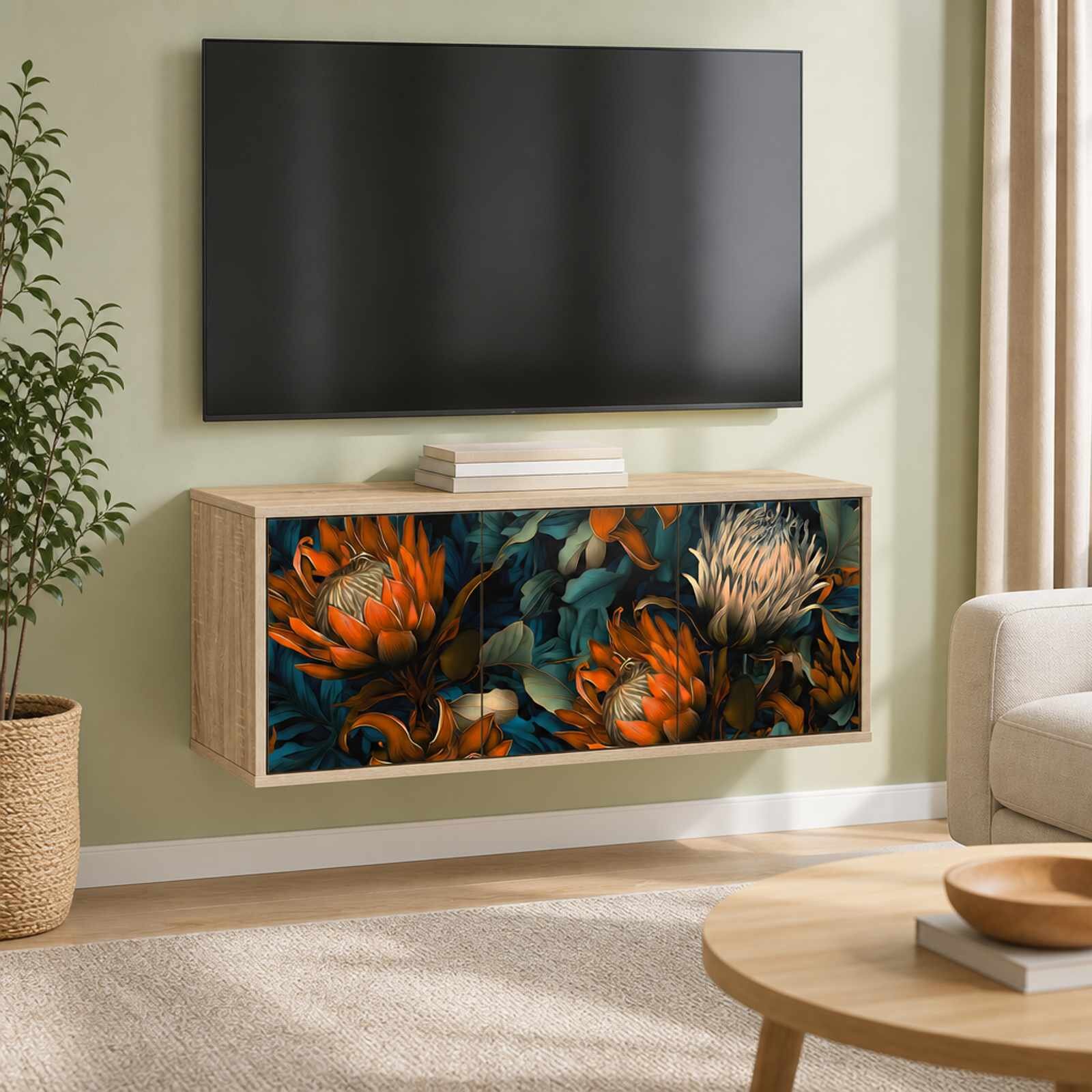 vidaXL Стенен телевизионен шкаф LOCHEM 102 x 33 x 40 см Дъб сонома