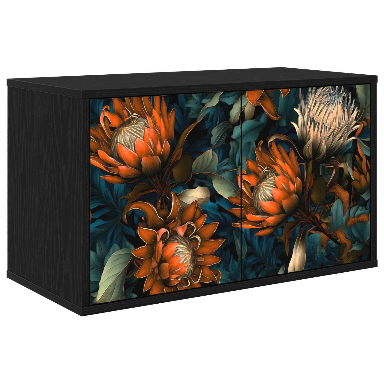 vidaXL Стенен телевизионен шкаф LOCHEM 69 x 33 x 40 см Черен дъб