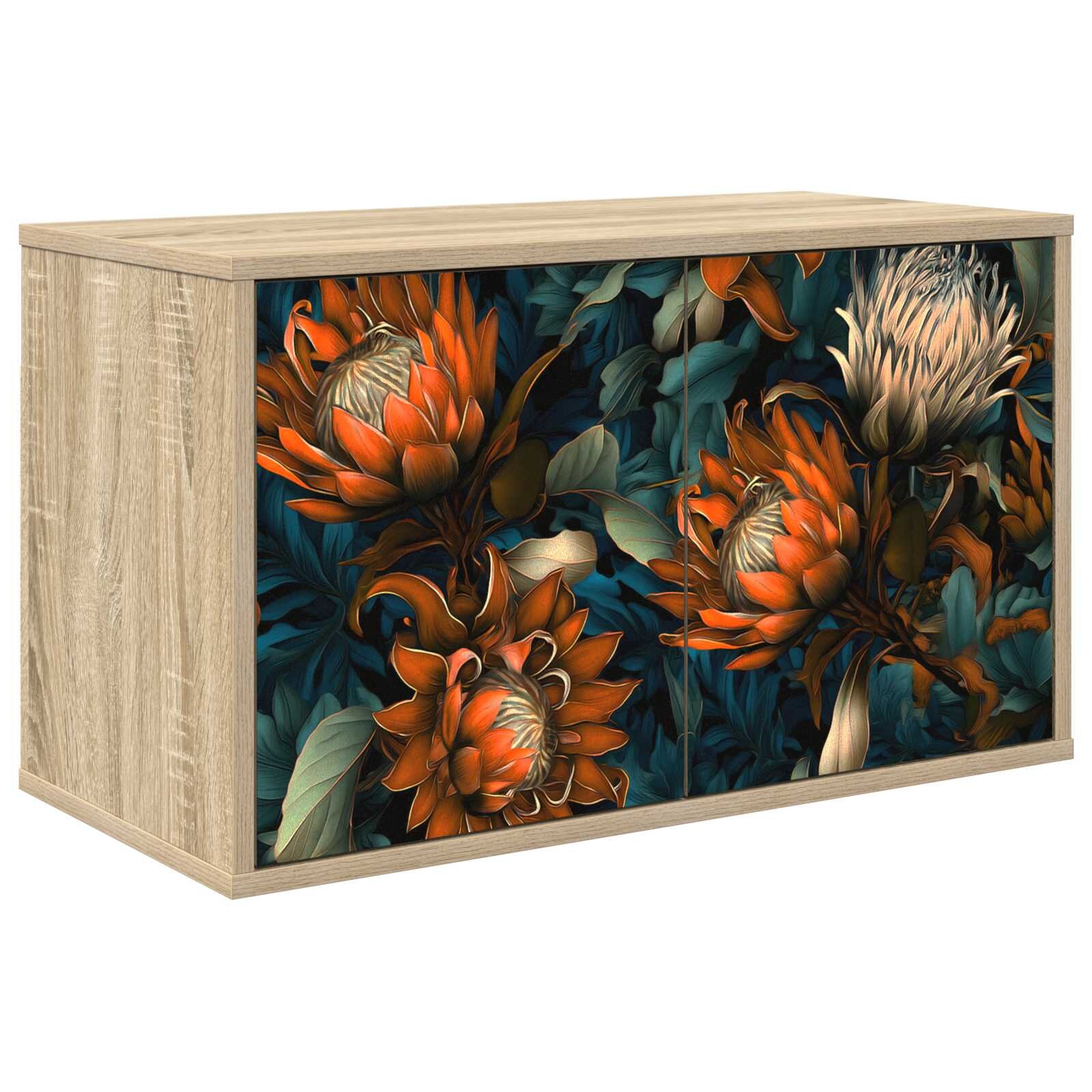 vidaXL Стенен телевизионен шкаф LOCHEM 69 x 33 x 40 см Дъб сонома