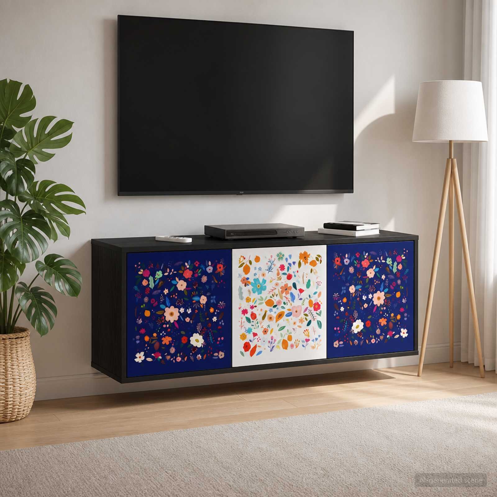 vidaXL Стенен телевизионен шкаф MAINZ 102 x 33 x 40 см Черен дъб
