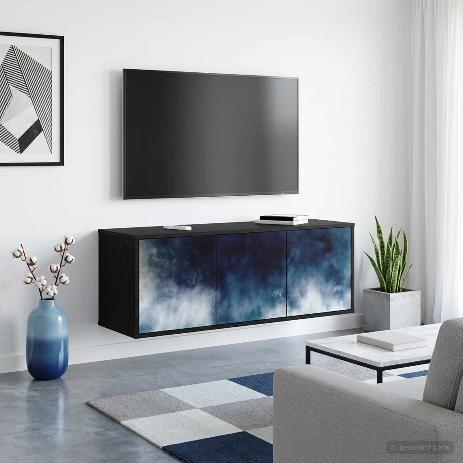 vidaXL Стенен телевизионен шкаф RAALTE 102 x 33 x 40 см Черен дъб