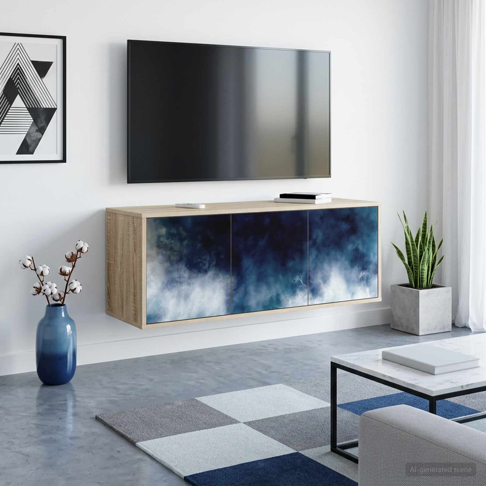 vidaXL Стенен телевизионен шкаф RAALTE 102 x 33 x 40 см Дъб сонома
