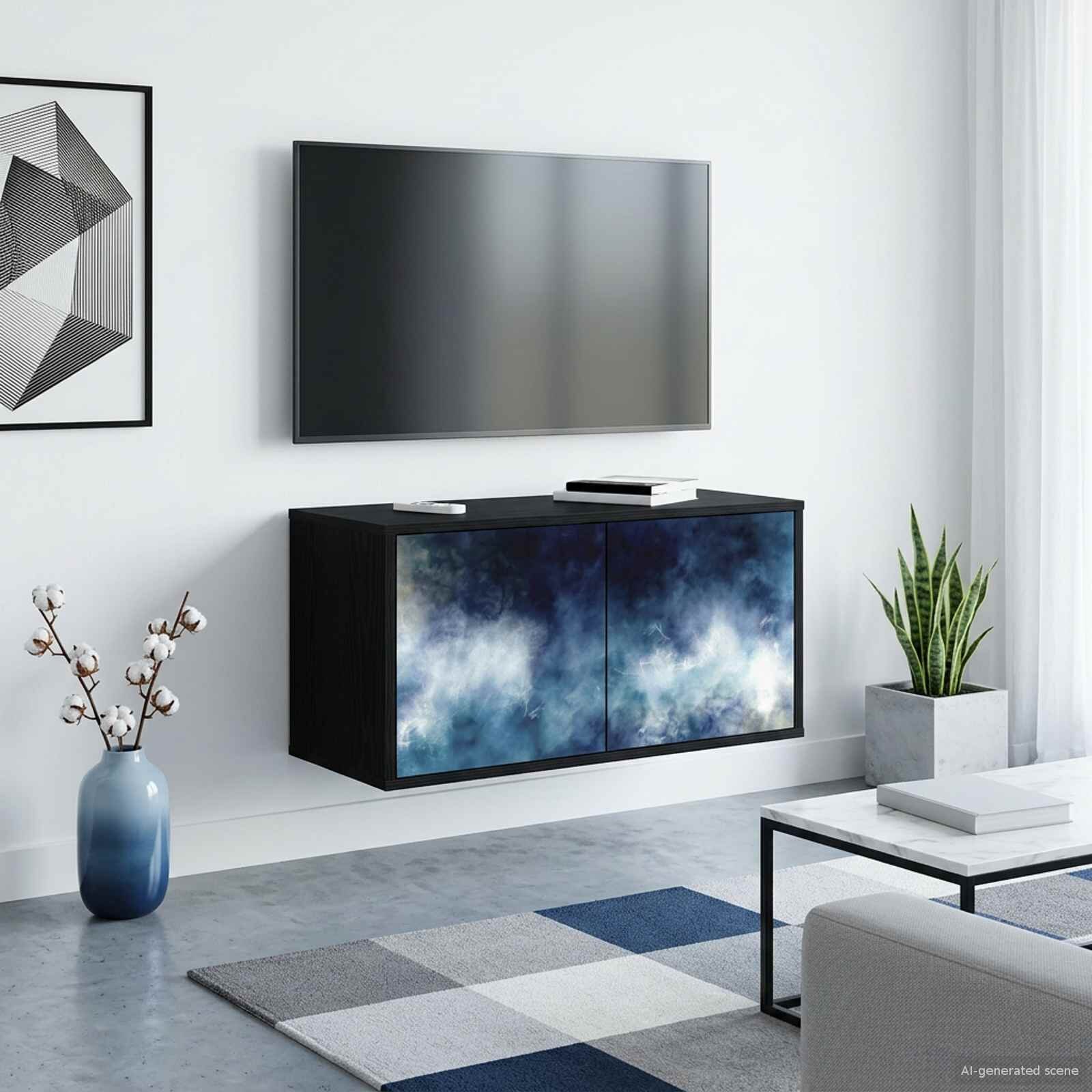 vidaXL Стенен телевизионен шкаф RAALTE 69 x 33 x 40 см Черен дъб