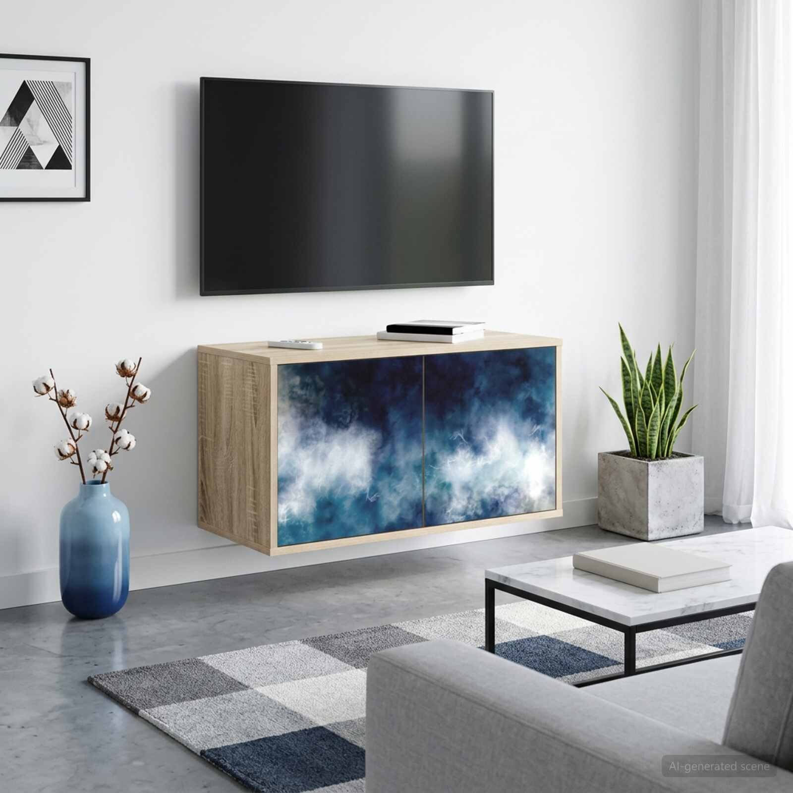 vidaXL Стенен телевизионен шкаф RAALTE 69 x 33 x 40 см Дъб сонома
