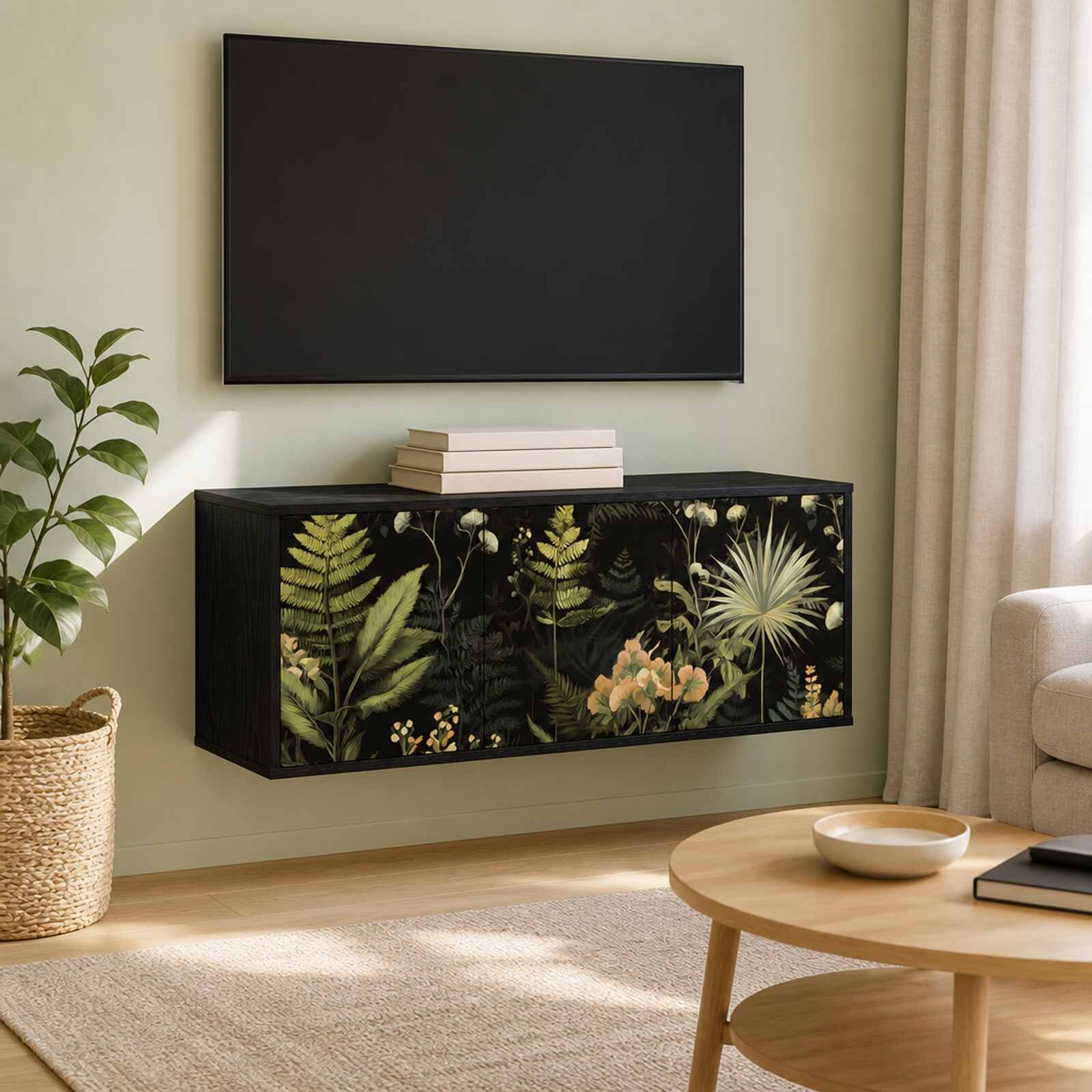 vidaXL Стенен телевизионен шкаф RHENEN 102 x 33 x 40 см Черен дъб