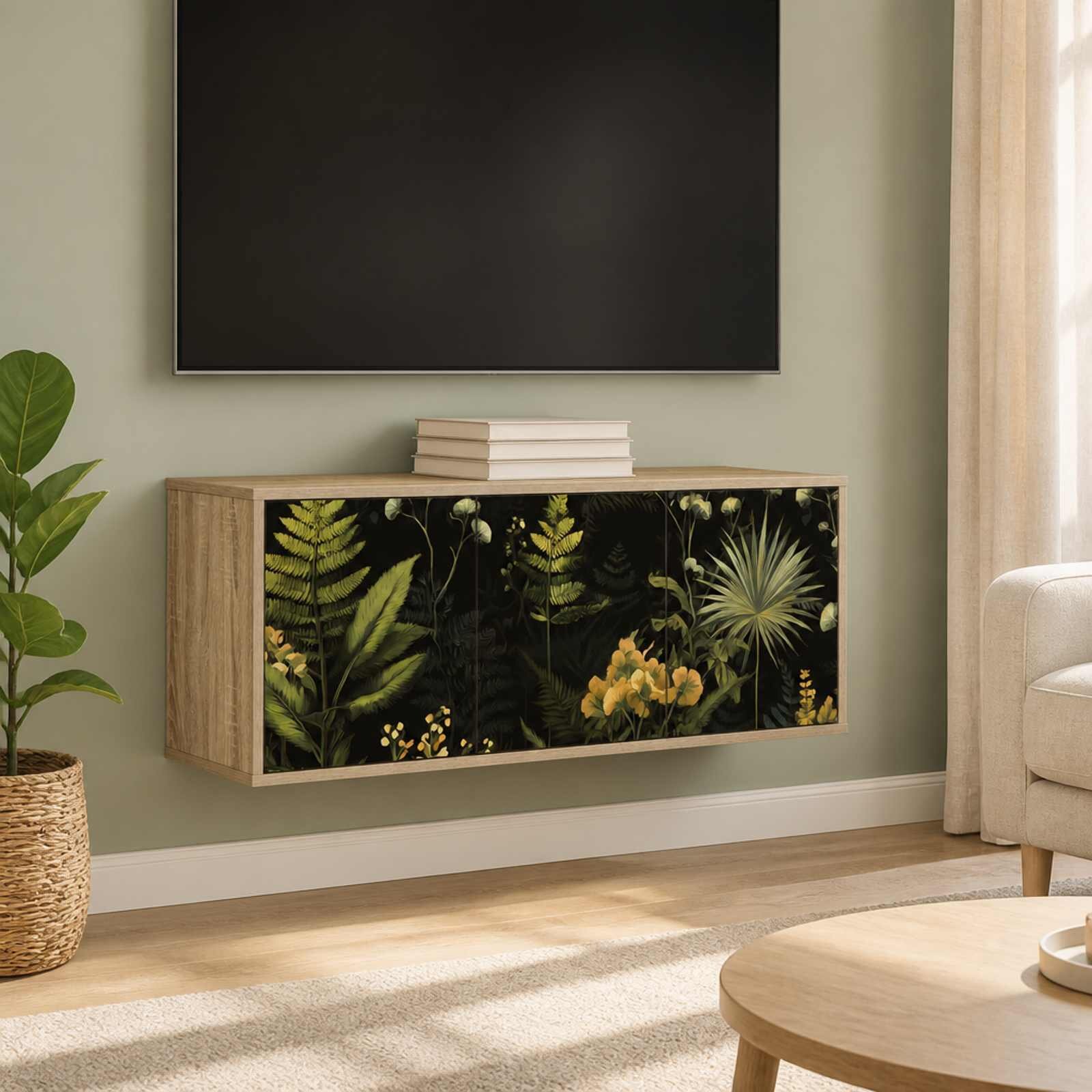 vidaXL Стенен телевизионен шкаф RHENEN 102 x 33 x 40 см Дъб сонома