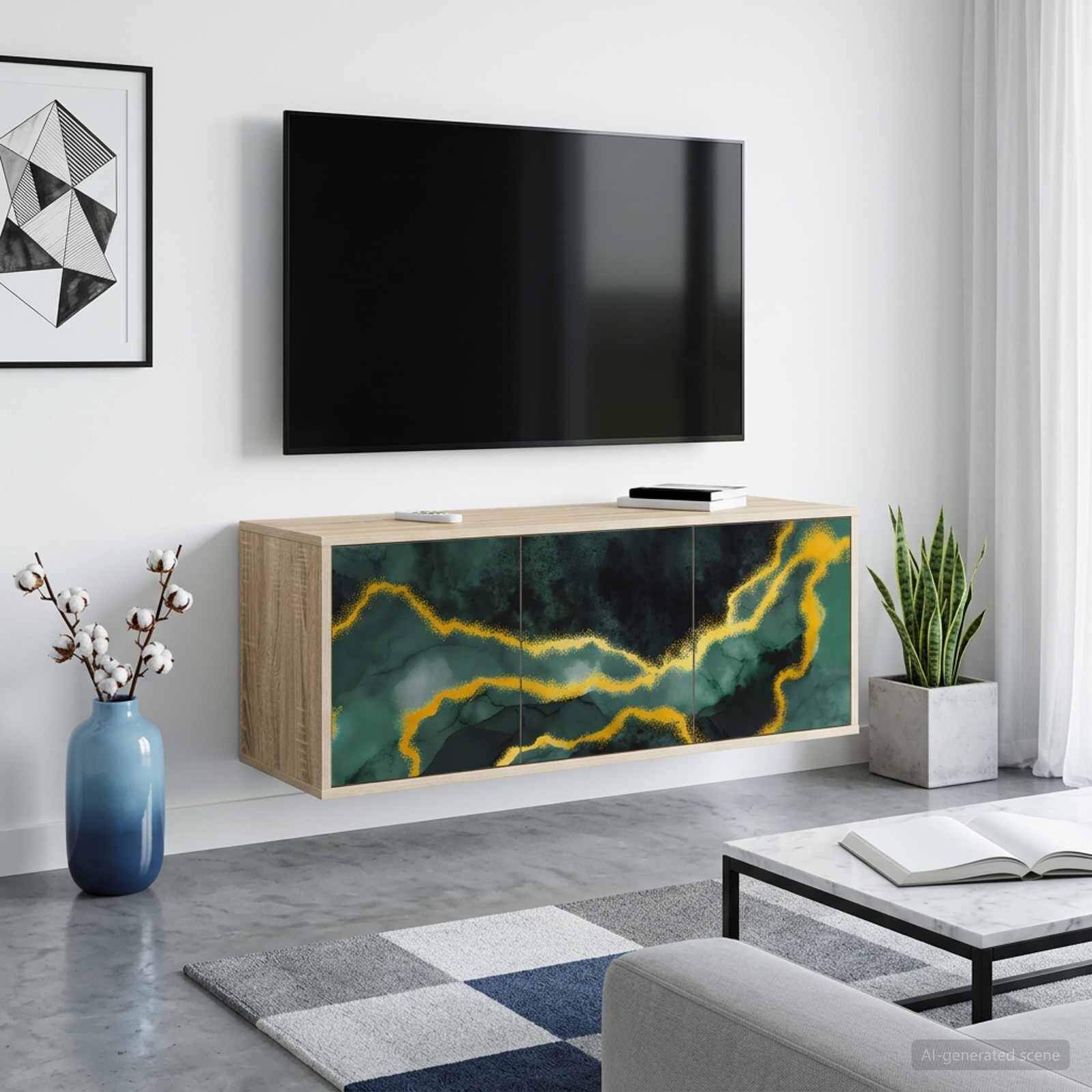 vidaXL Стенен телевизионен шкаф WIJHE 102 x 33 x 40 см Дъб сонома