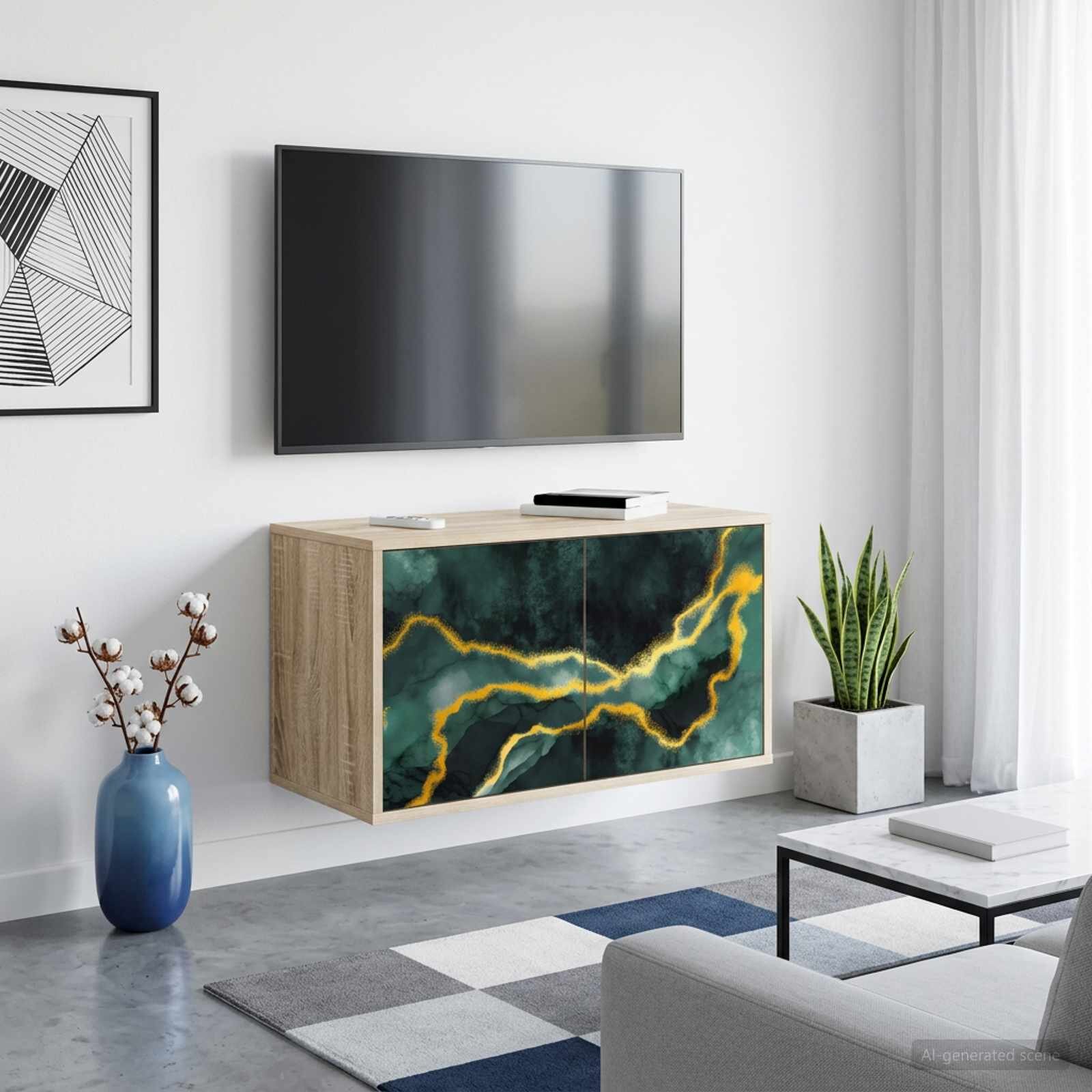 vidaXL Стенен телевизионен шкаф WIJHE 69 x 33 x 40 см Дъб сонома