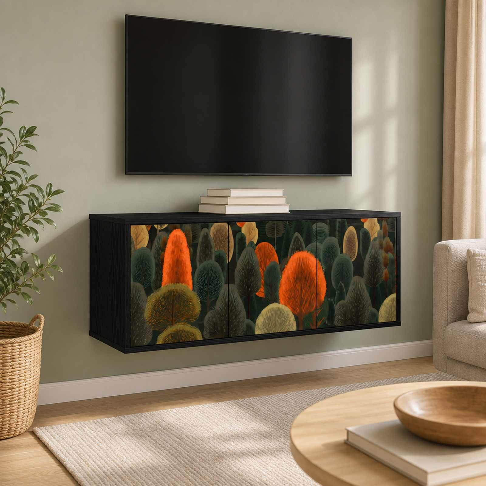 vidaXL Стенен телевизионен шкаф ZAANDAM 102 x 33 x 40 см Черен дъб