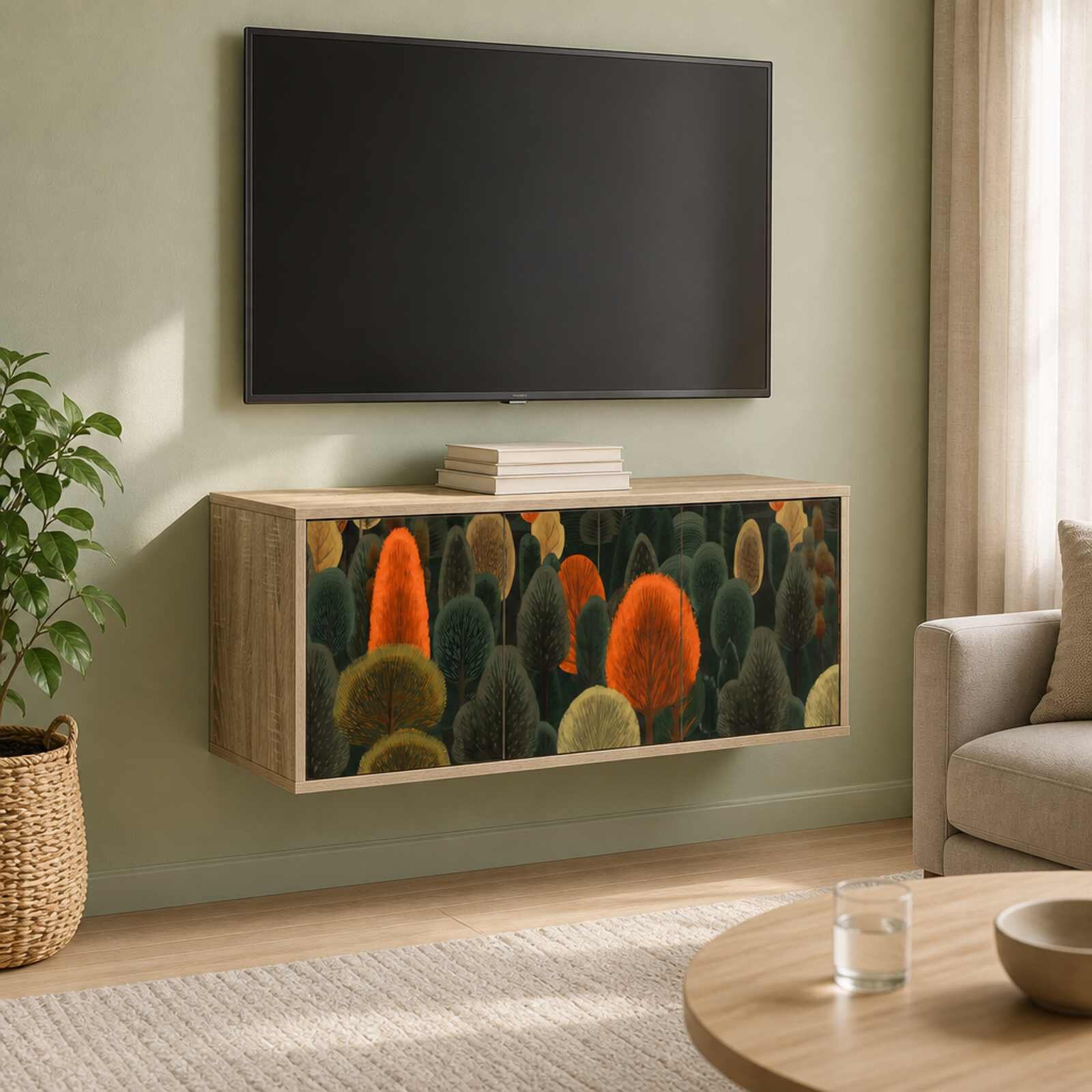 vidaXL Стенен телевизионен шкаф ZAANDAM 102 x 33 x 40 см Дъб сонома
