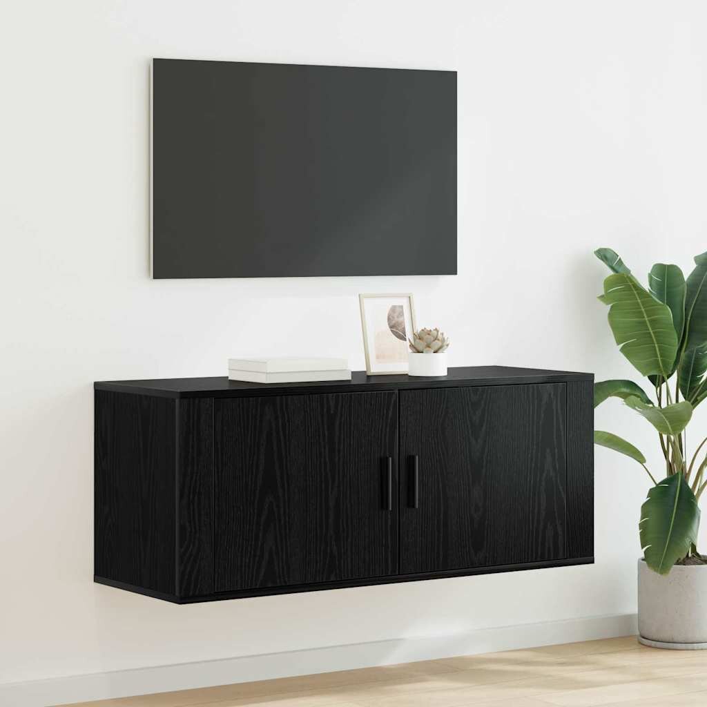 vidaXL Стенен ТВ кабинет 100 x 345 x 40 см Черния дъб