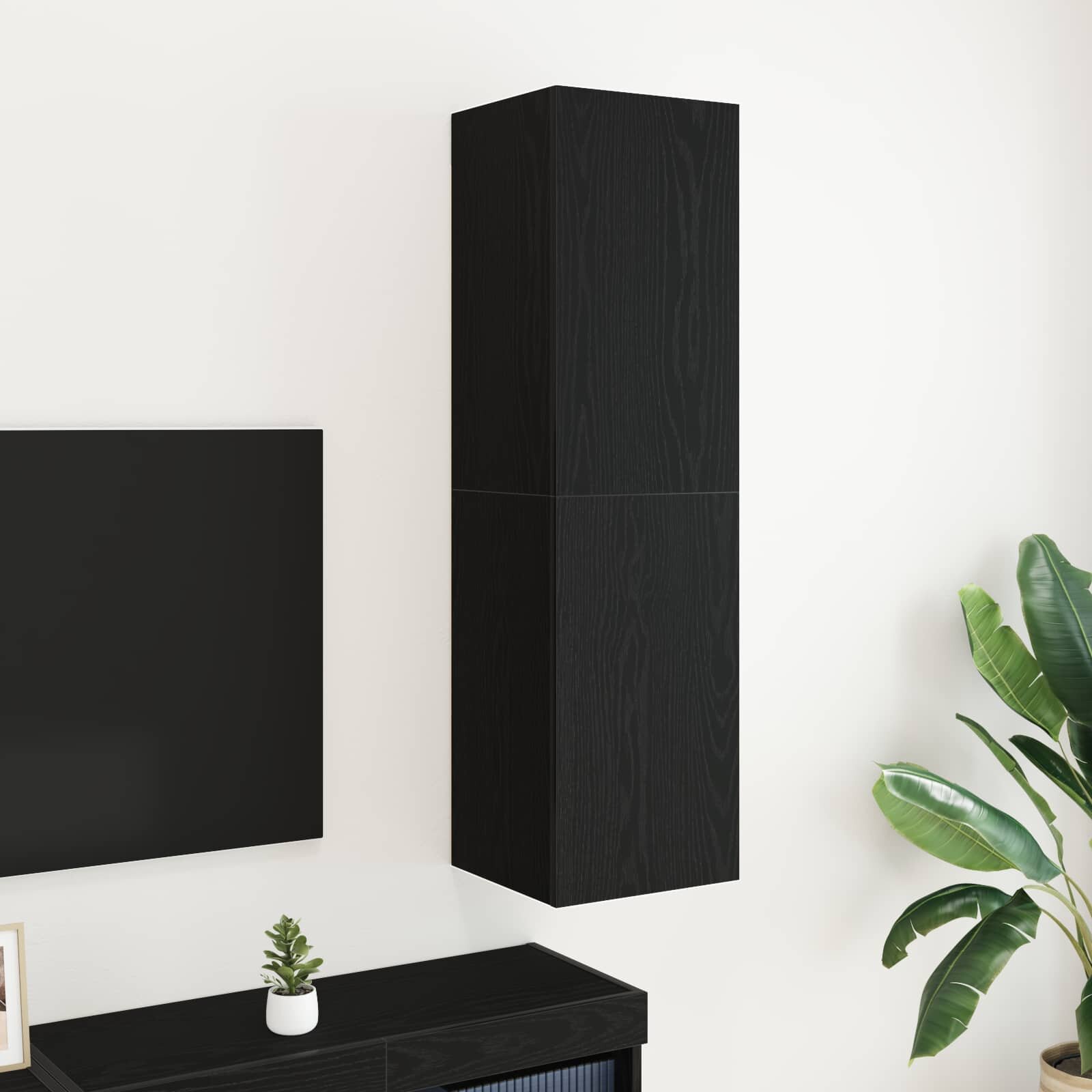 vidaXL Стенен ТВ шкаф 305 x 30 x 110 см Черния дъб