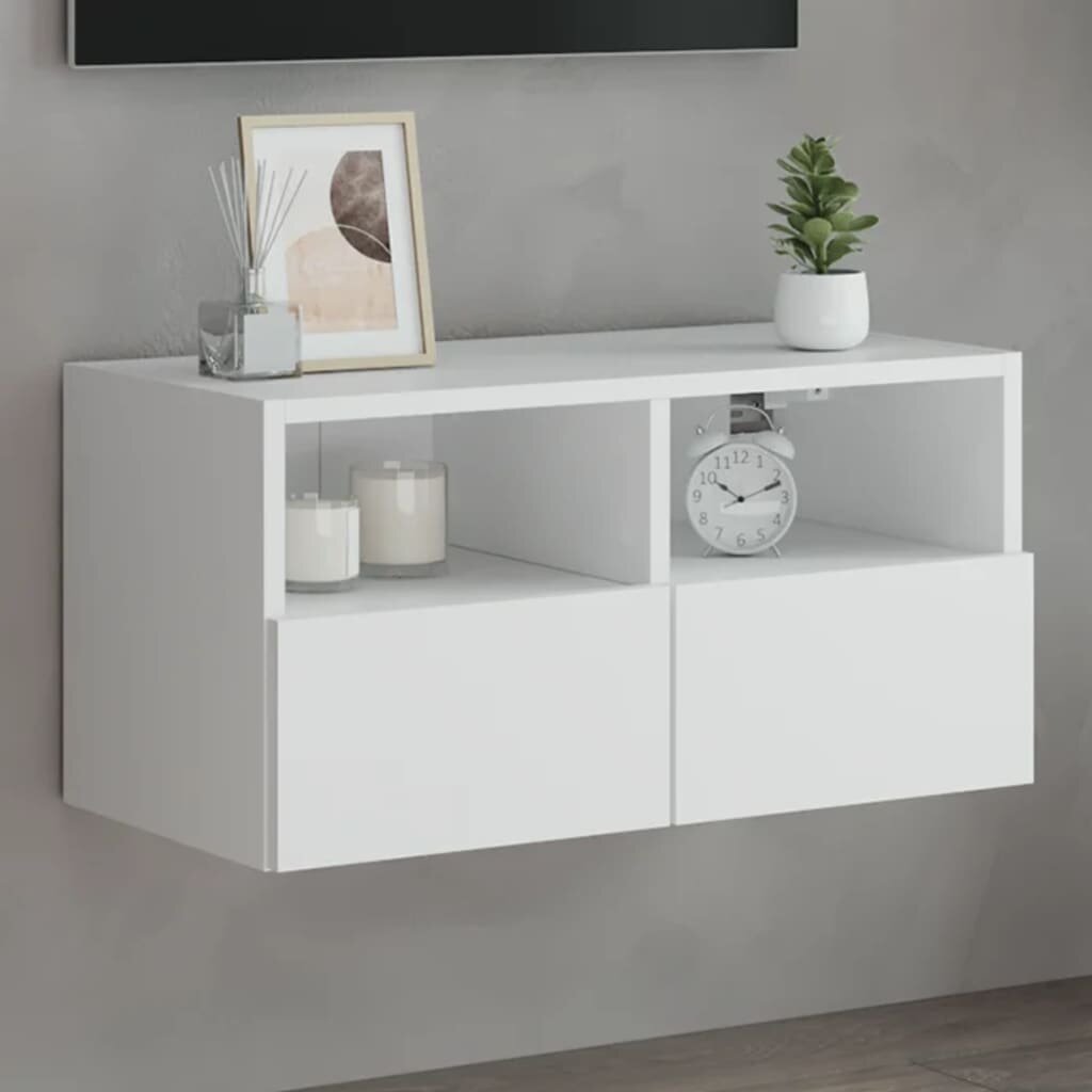 vidaXL Стенен ТВ шкаф бял 60x30x30 см инженерно дърво