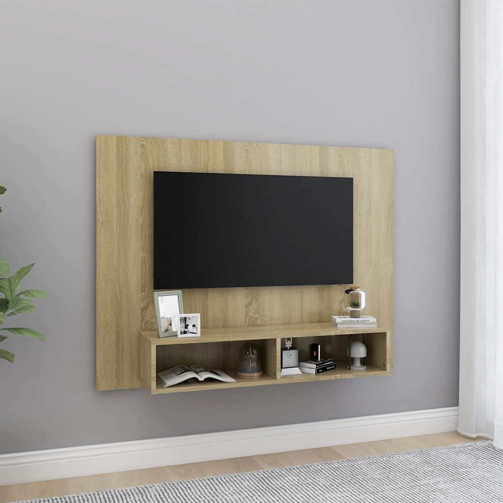 vidaXL Стенен ТВ шкаф дъб сонома 120x235x90 см инженерно дърво