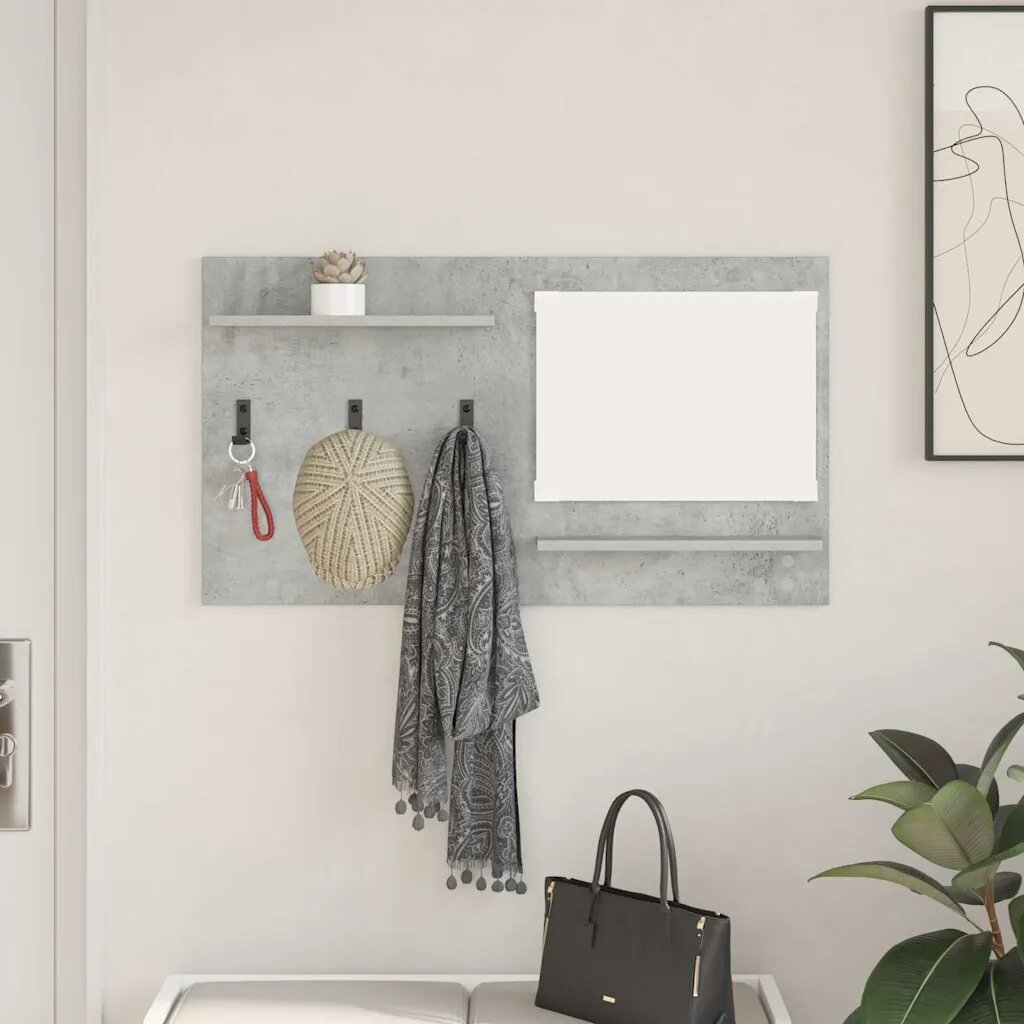 vidaXL Стенен закачалка за палта Циментено сиво 90 x 10 x 50 см