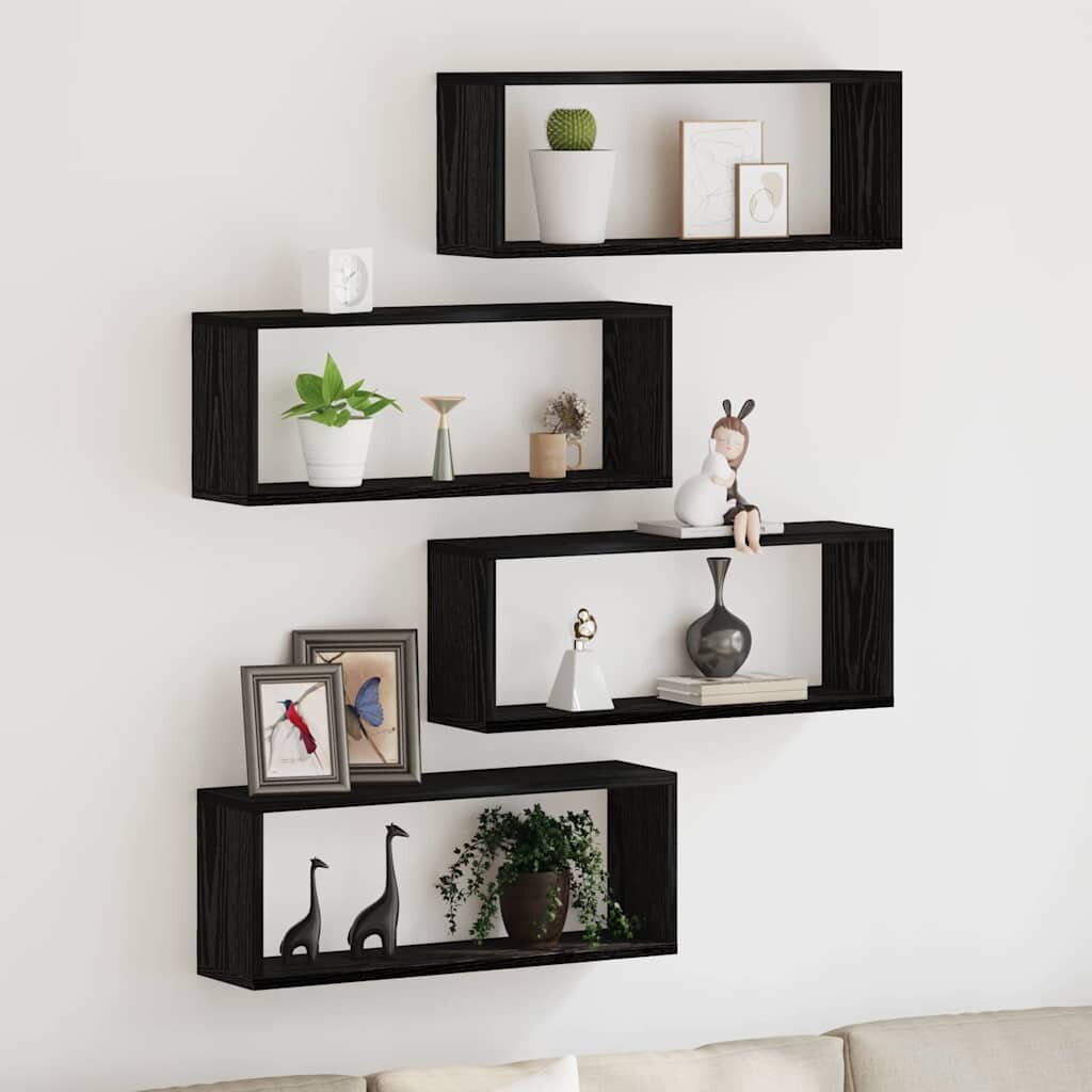 vidaXL Стени за рафтове 4 бр. Черния дъб 60 x 15 x 23 cm