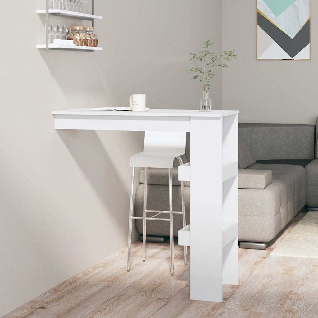 vidaXL Стенна бар маса бяла 102x45x1035 см инженерно дърво