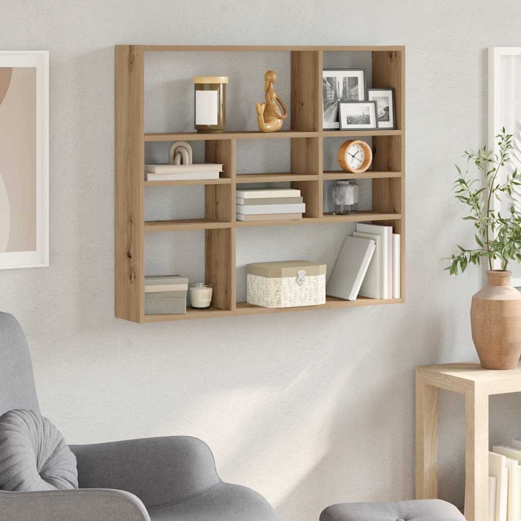 vidaXL стенна етажерка Artisan Oak 90x16x78 cm Инженерна дървесина