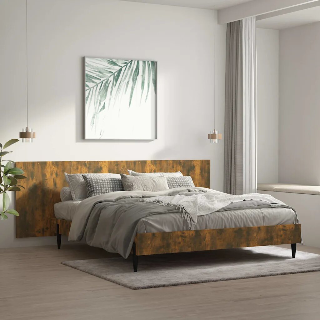 vidaXL Стенна табла за легло опушен дъб 240x15x80 см инженерно дърво