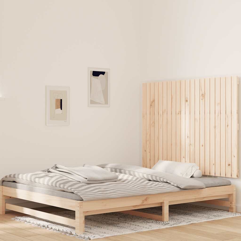 vidaXL Стенна табла за спалня 1275x3x90 см борово дърво масив