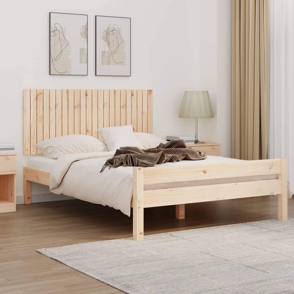 vidaXL Стенна табла за спалня 140x3x60 см борово дърво масив