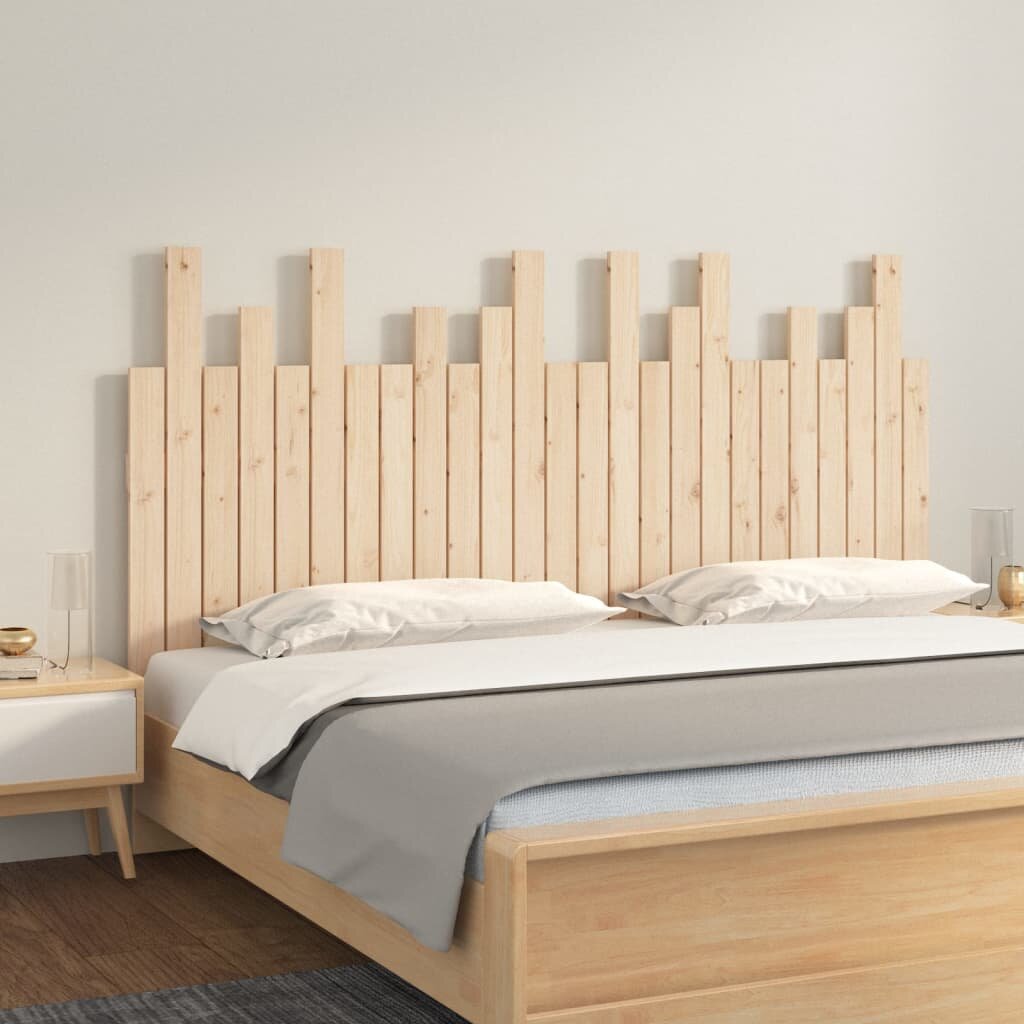vidaXL Стенна табла за спалня 1595x3x80 см борово дърво масив