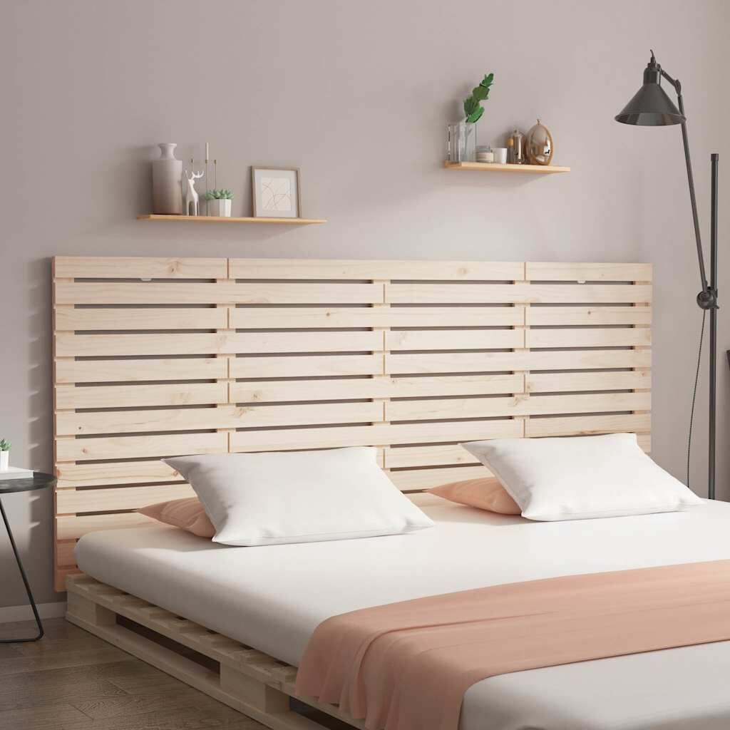 vidaXL Стенна табла за спалня 186x3x915 см борово дърво масив