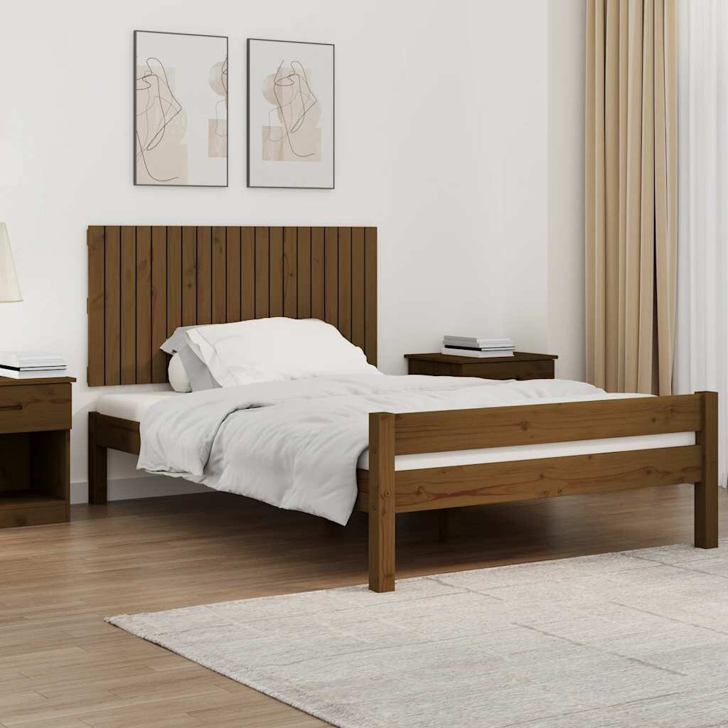 vidaXL Стенна табла за спалня меденокафява 1275x3x60 см бор масив