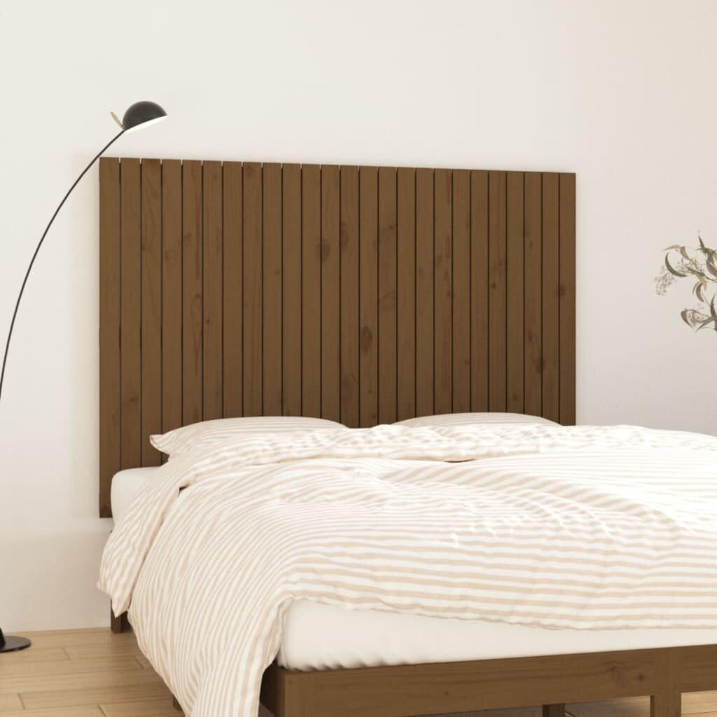 vidaXL Стенна табла за спалня меденокафява 1595x3x110 см бор масив