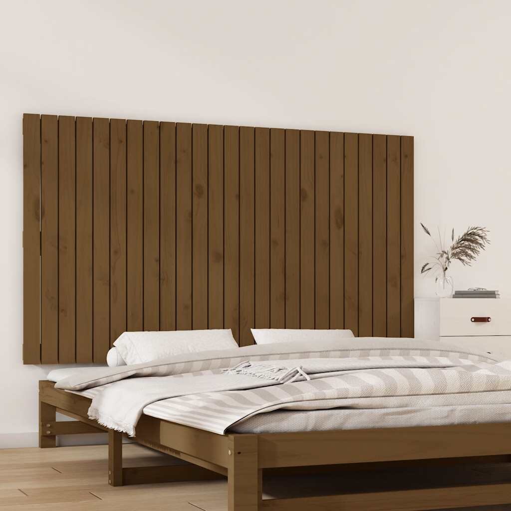 vidaXL Стенна табла за спалня меденокафява 1595x3x90 см бор масив