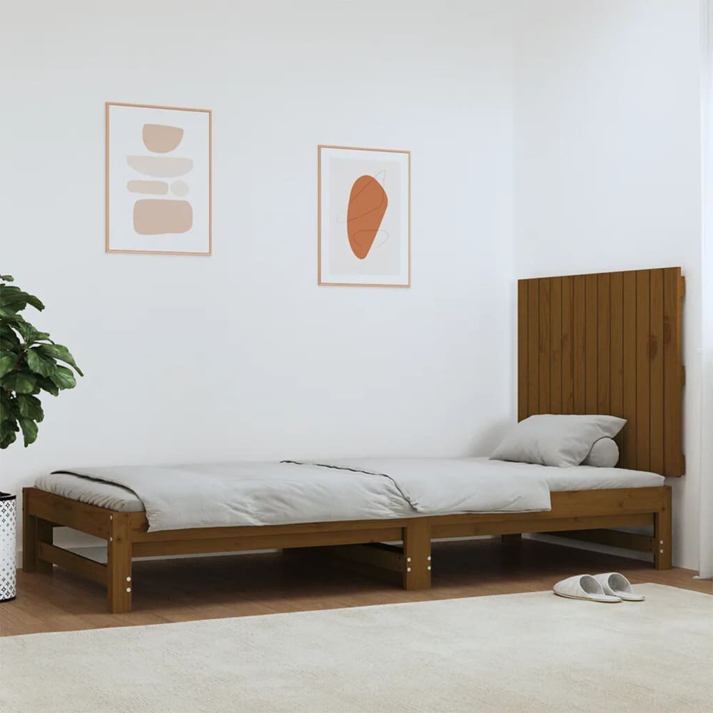 vidaXL Стенна табла за спалня меденокафява 825x3x60 см бор масив